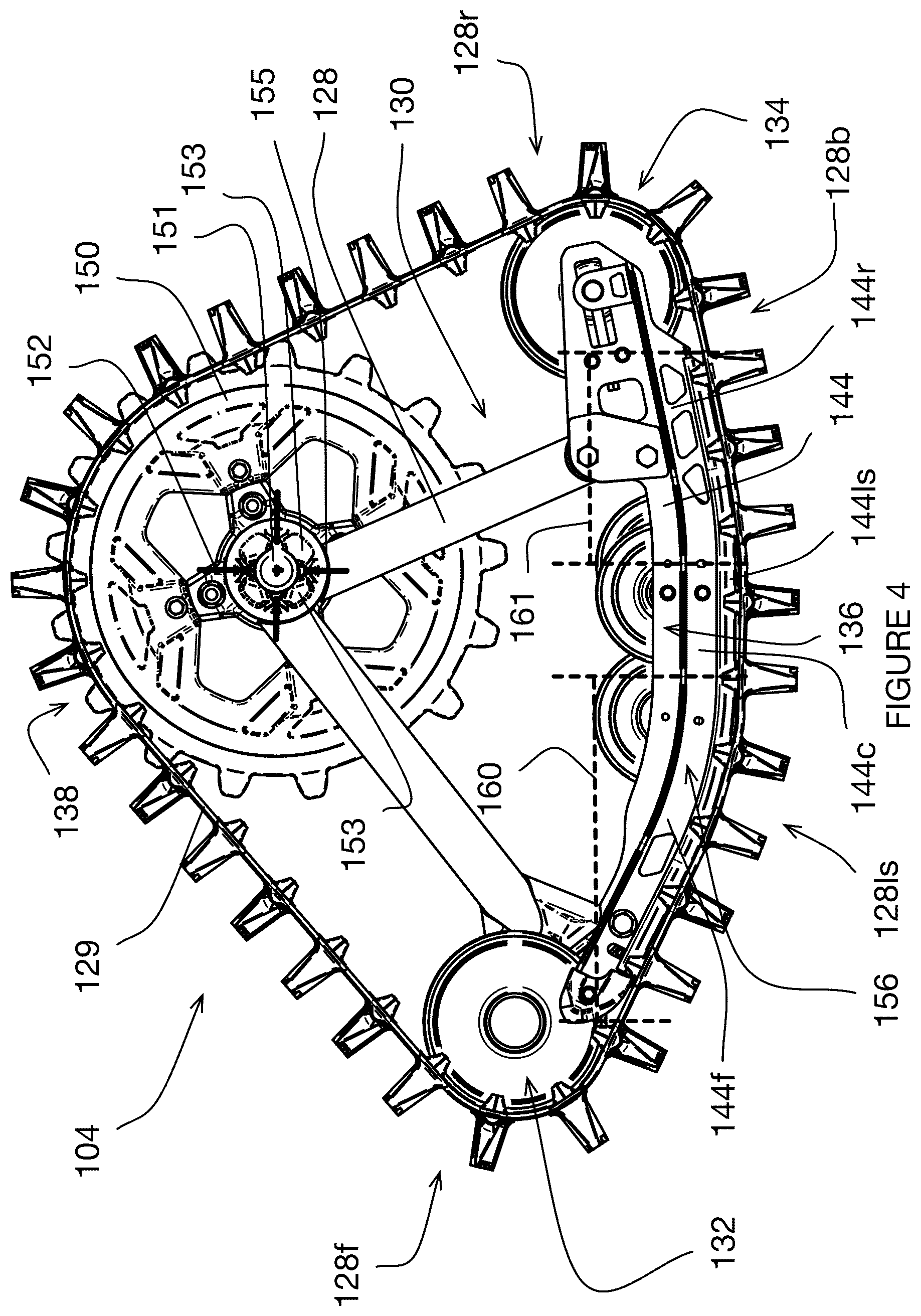 Patent US12351257 Figure 4 – Track assembly and vehicle