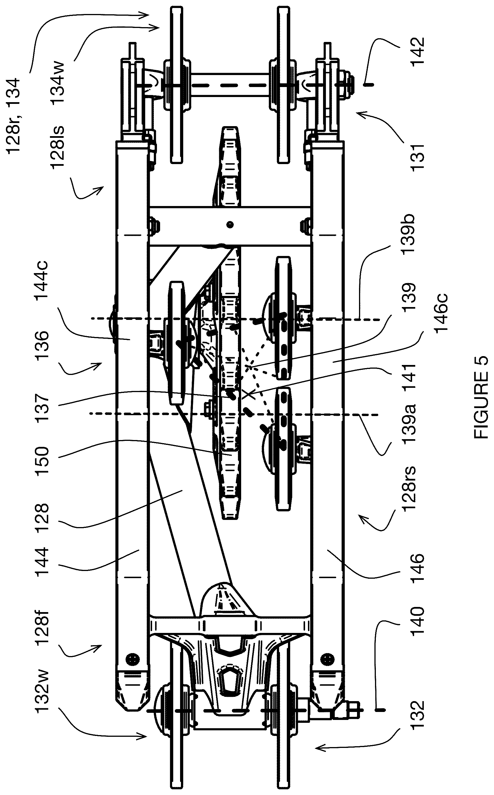 Patent US12351257 Figure 5 – Track assembly and vehicle