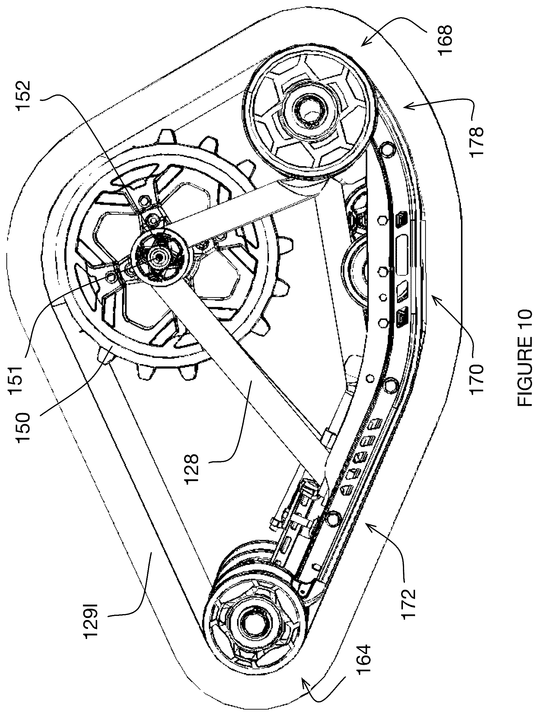 Patent US12351257 Figure 10 – Track assembly and vehicle
