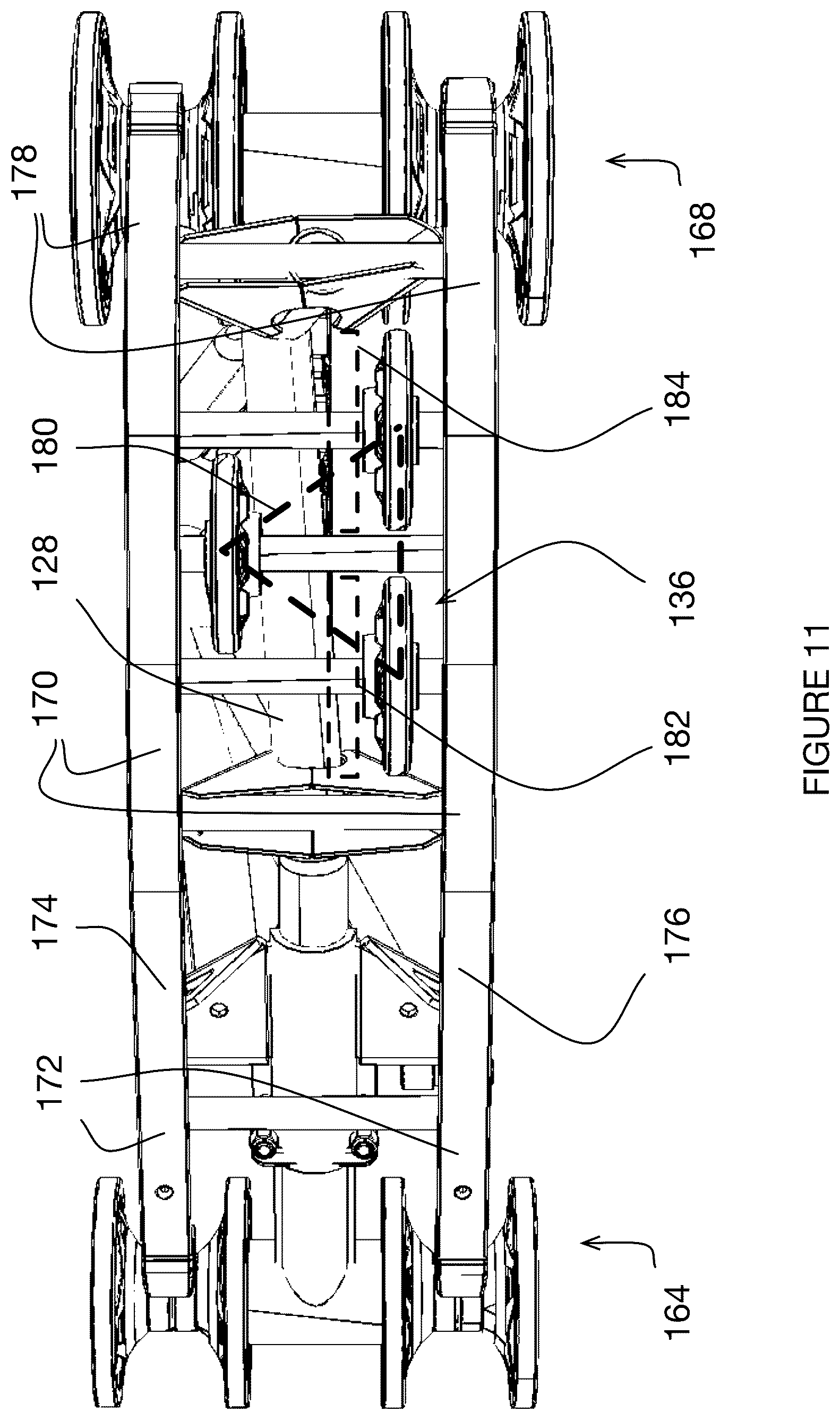 Patent US12351257 Figure 11 – Track assembly and vehicle