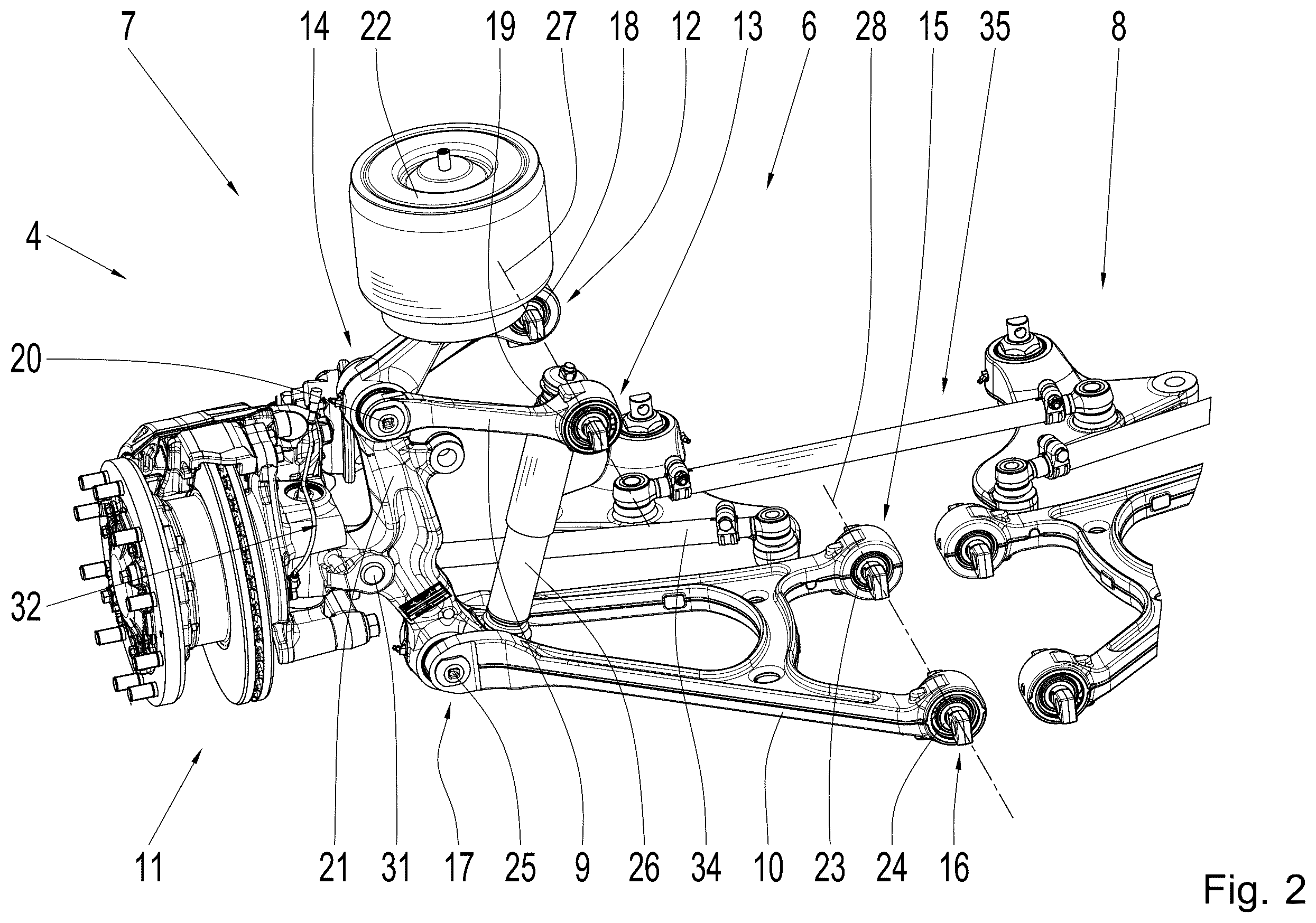 Patent US12351259 Figure 2 – Chassis of a motor vehicle