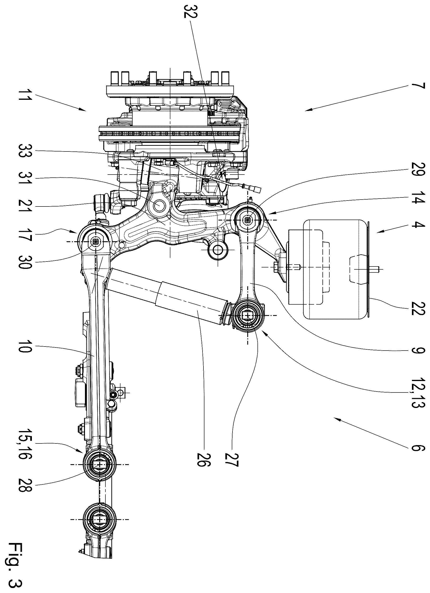 Patent US12351259 Figure 3 – Chassis of a motor vehicle