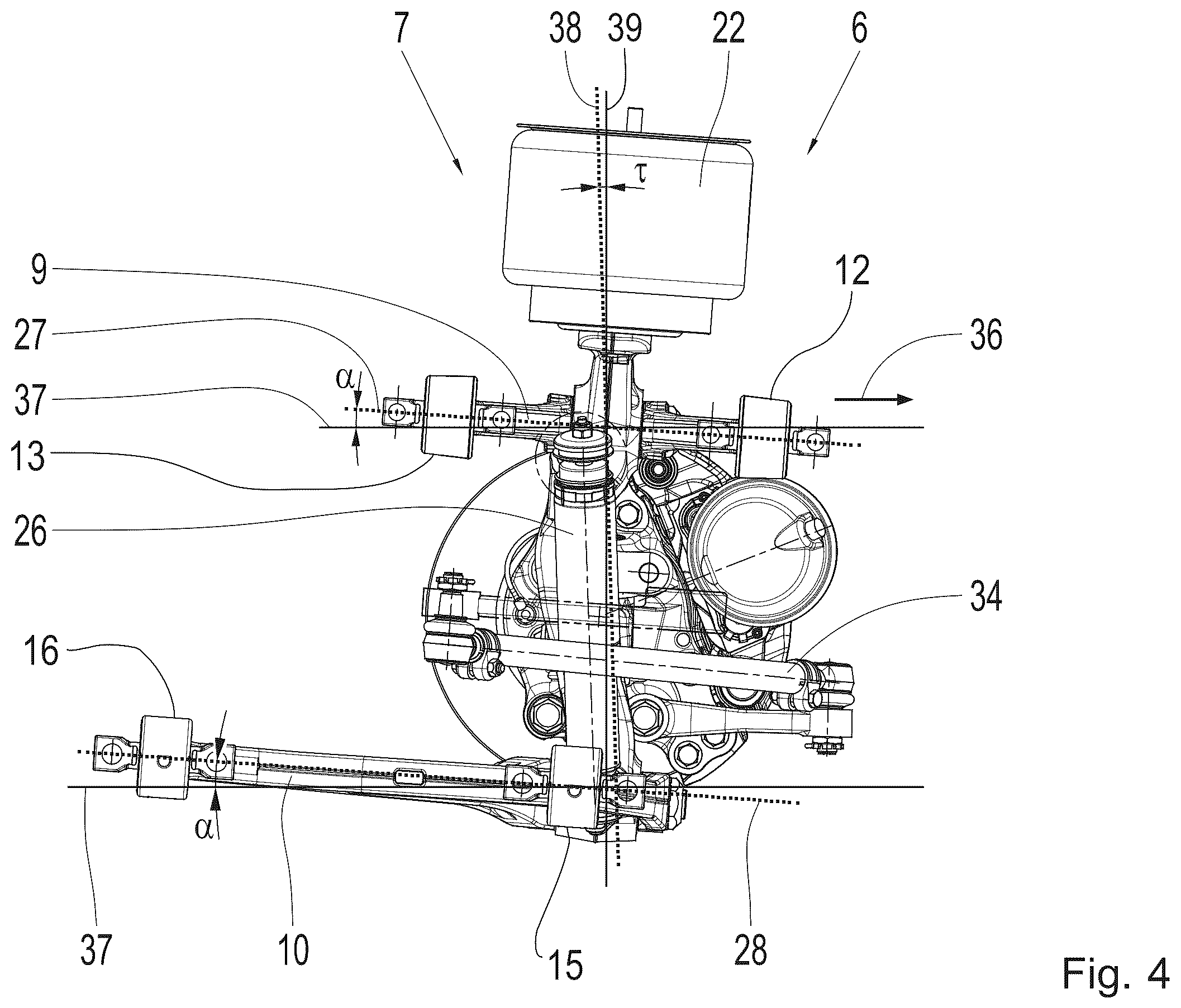 Patent US12351259 Figure 4 – Chassis of a motor vehicle