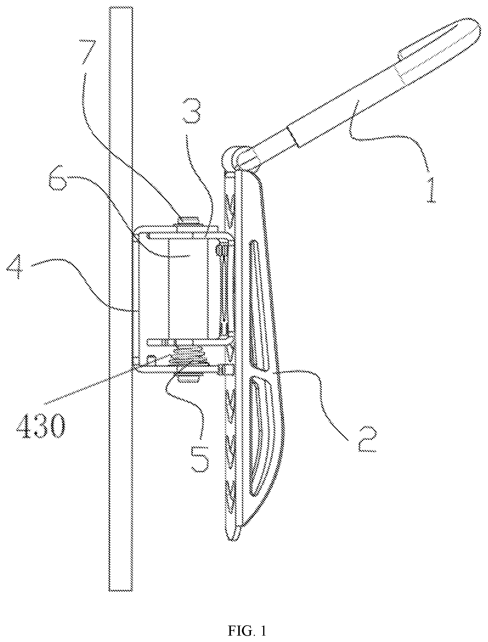 Patent US12351260 Figure 1 – Bilaterally positionable and rotatable bicycle rack