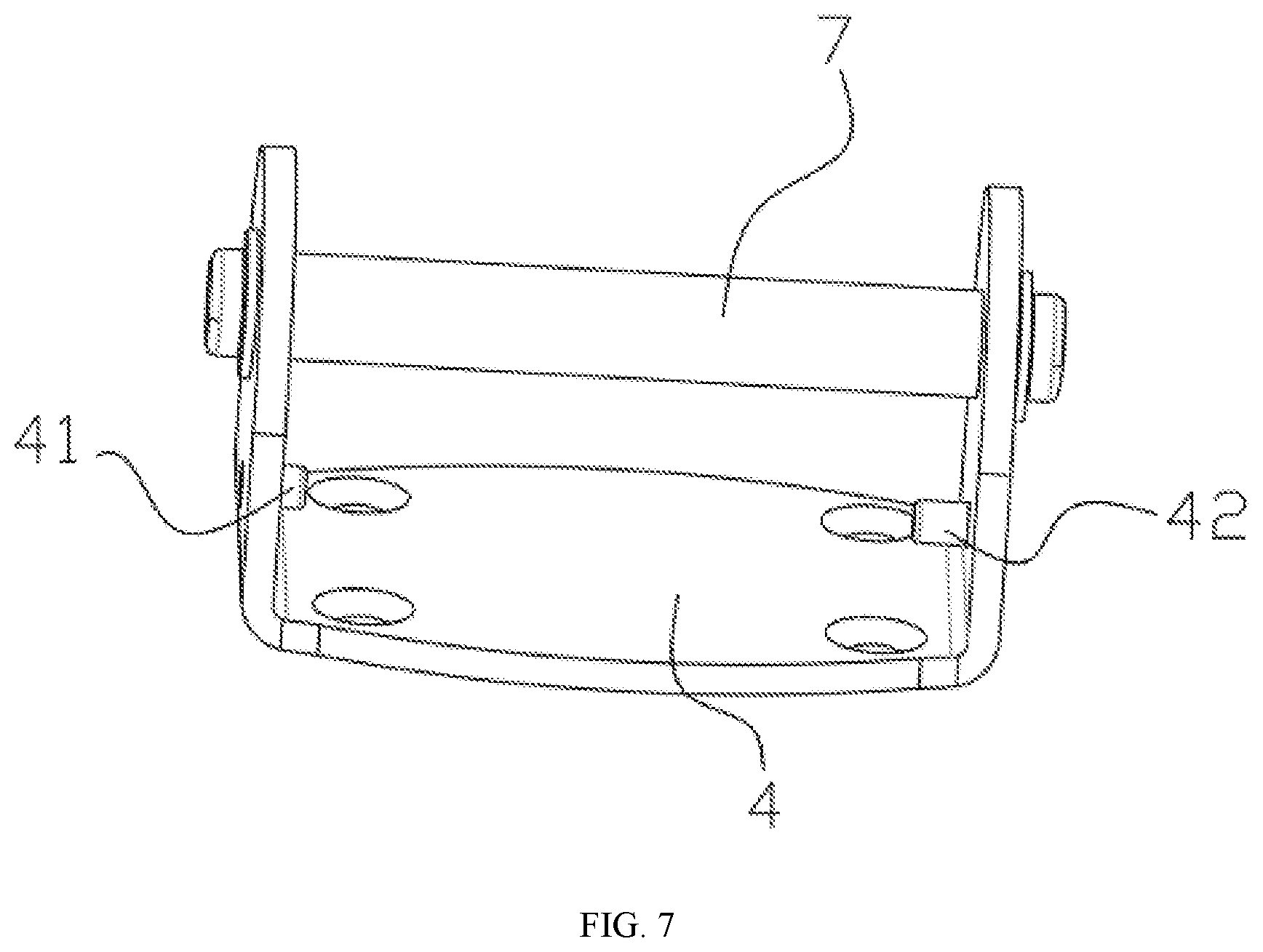 Patent US12351260 Figure 7 – Bilaterally positionable and rotatable bicycle rack
