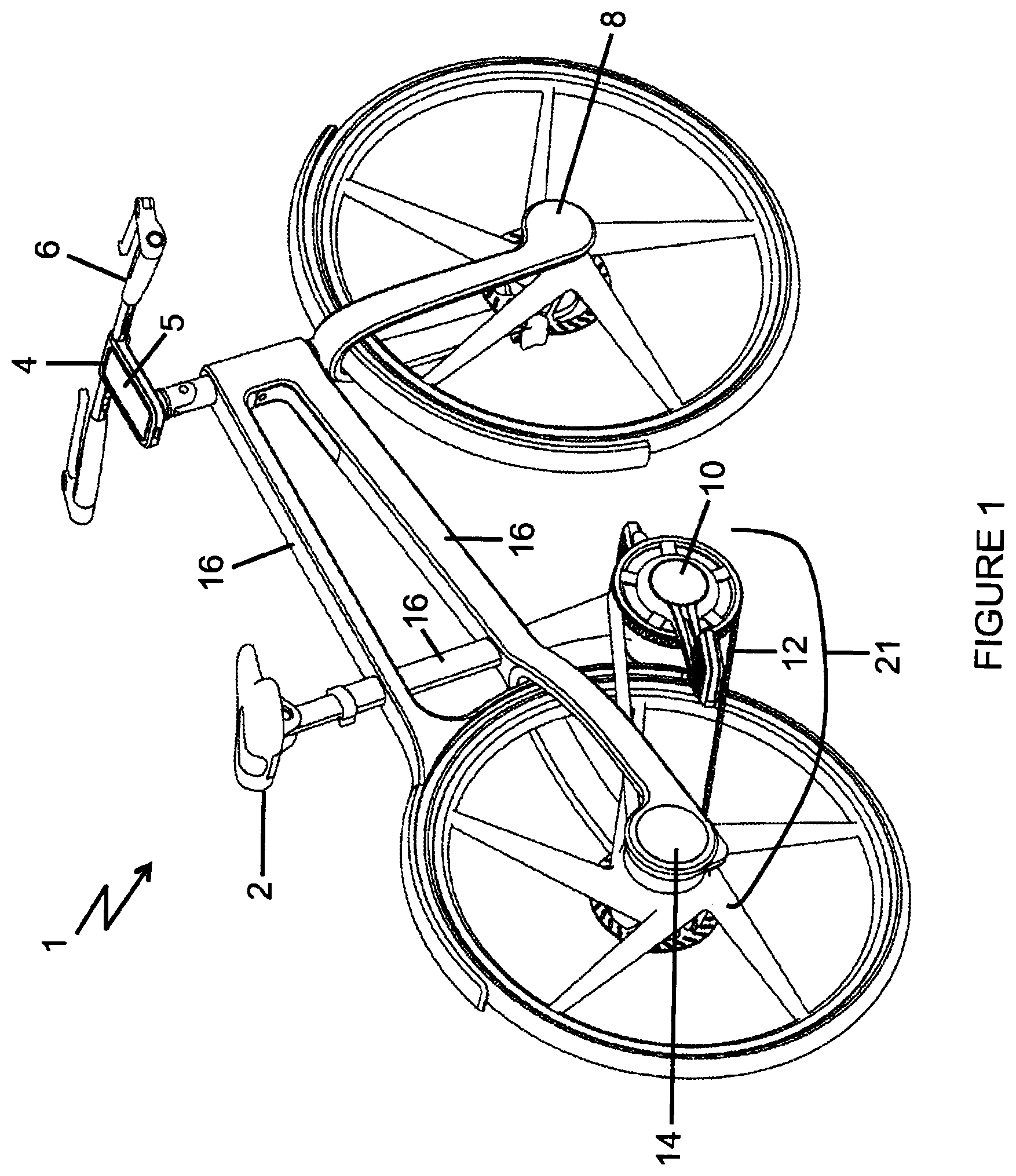 Patent US12351261 Figure 1 – Bicycle system