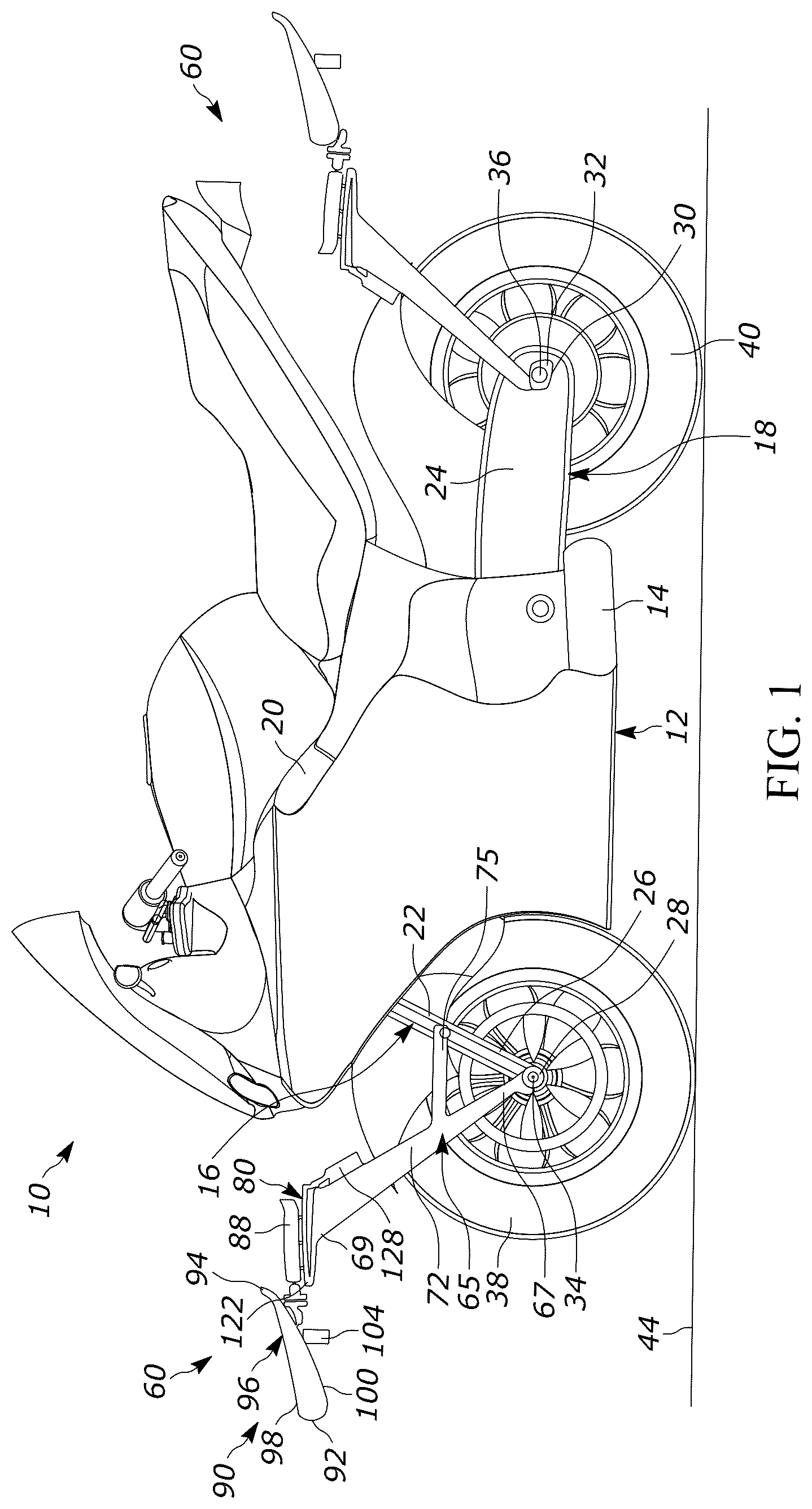 Patent US12351264 Figure 1 – System for creating downforce on a wheeled vehicle