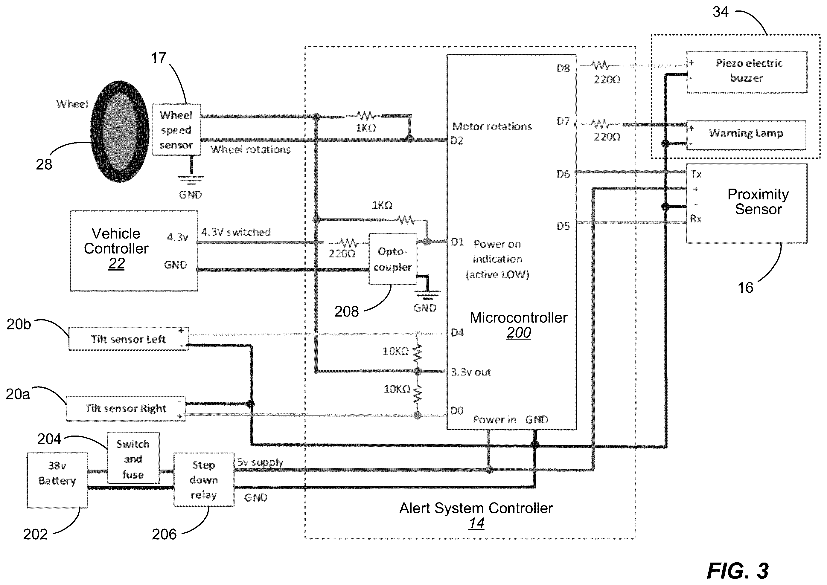 Patent US12351266 Figure 3 – Collision alert systems and methods for micromobility vehicles