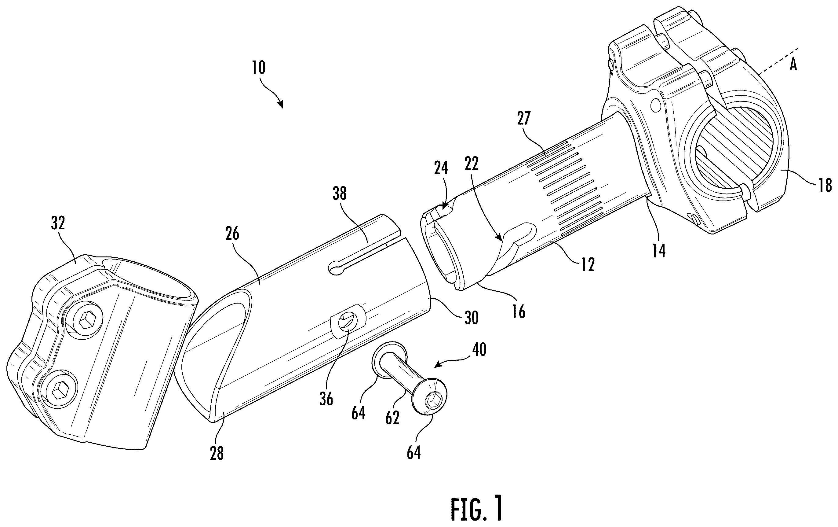 Patent US12351267 Figure 1 – Bicycle stem