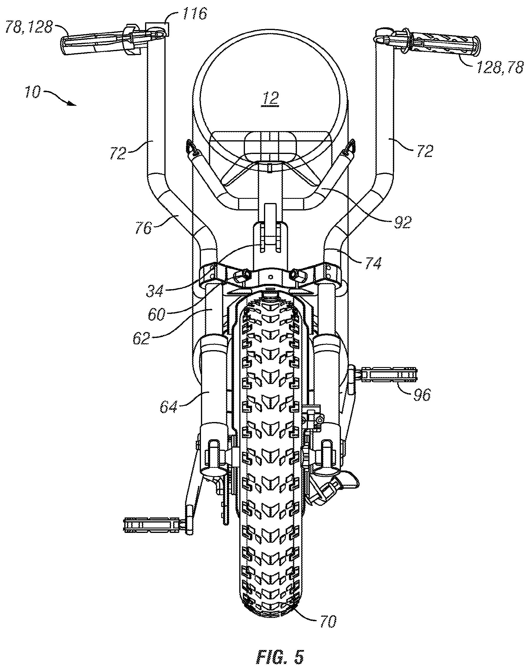 Patent US12351270 Figure 4 – Riding bag transport cart/cycle