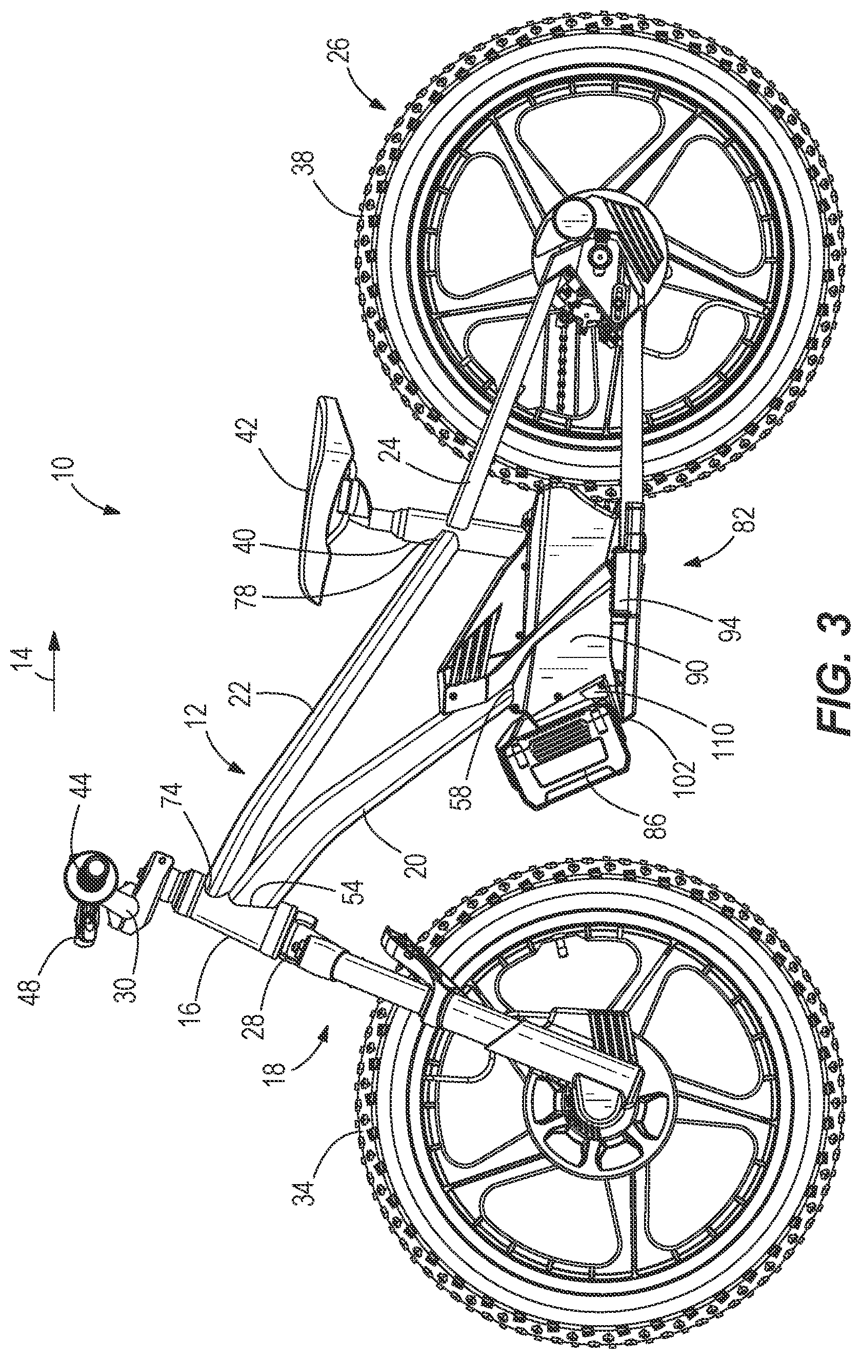 Patent US12351271 Figure 3 – Bike frame having a drive module enclosure