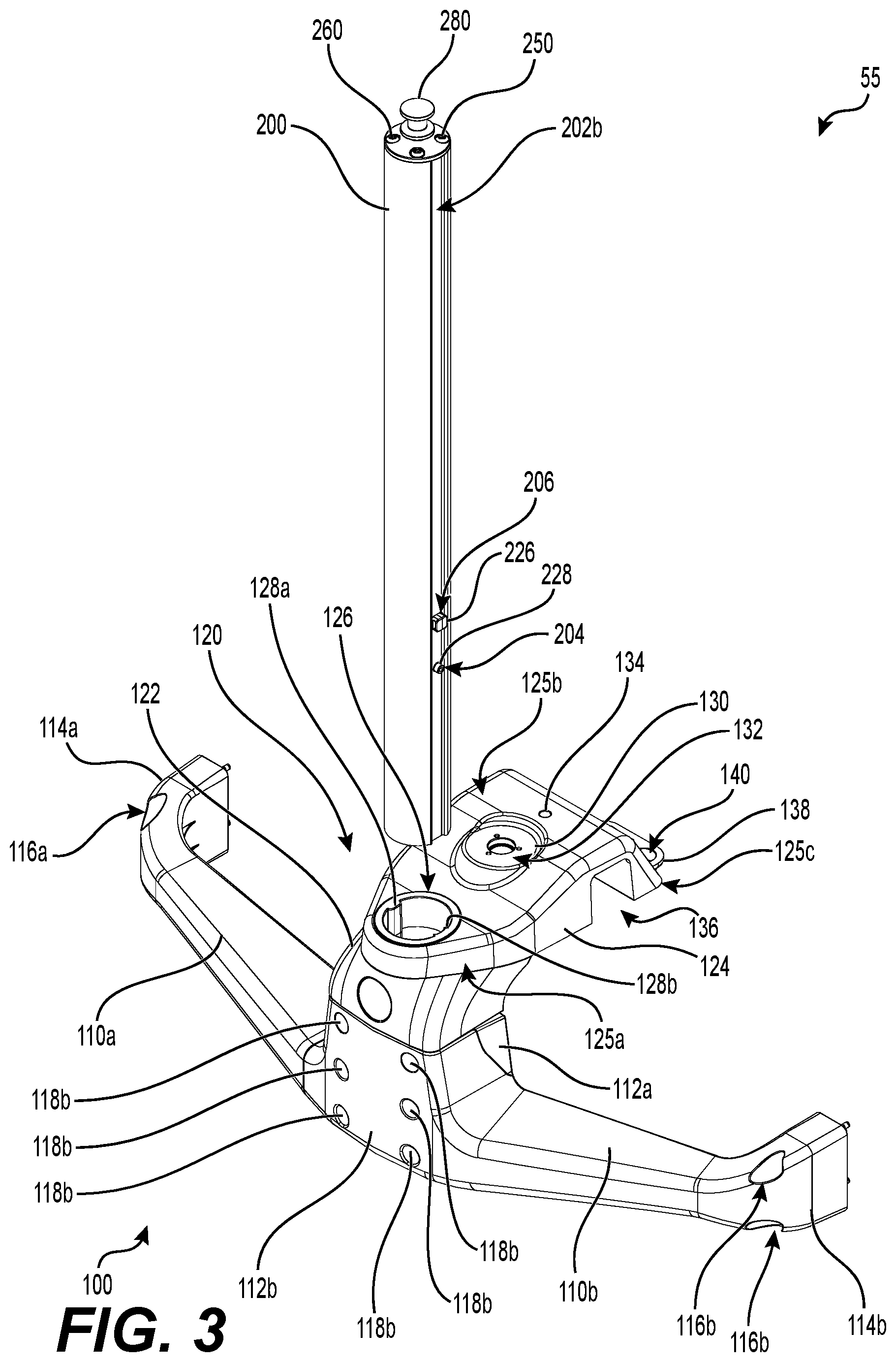 Patent US12351276 Figure 3 – Tow attachment, tow pylon assembly and watercraft having same