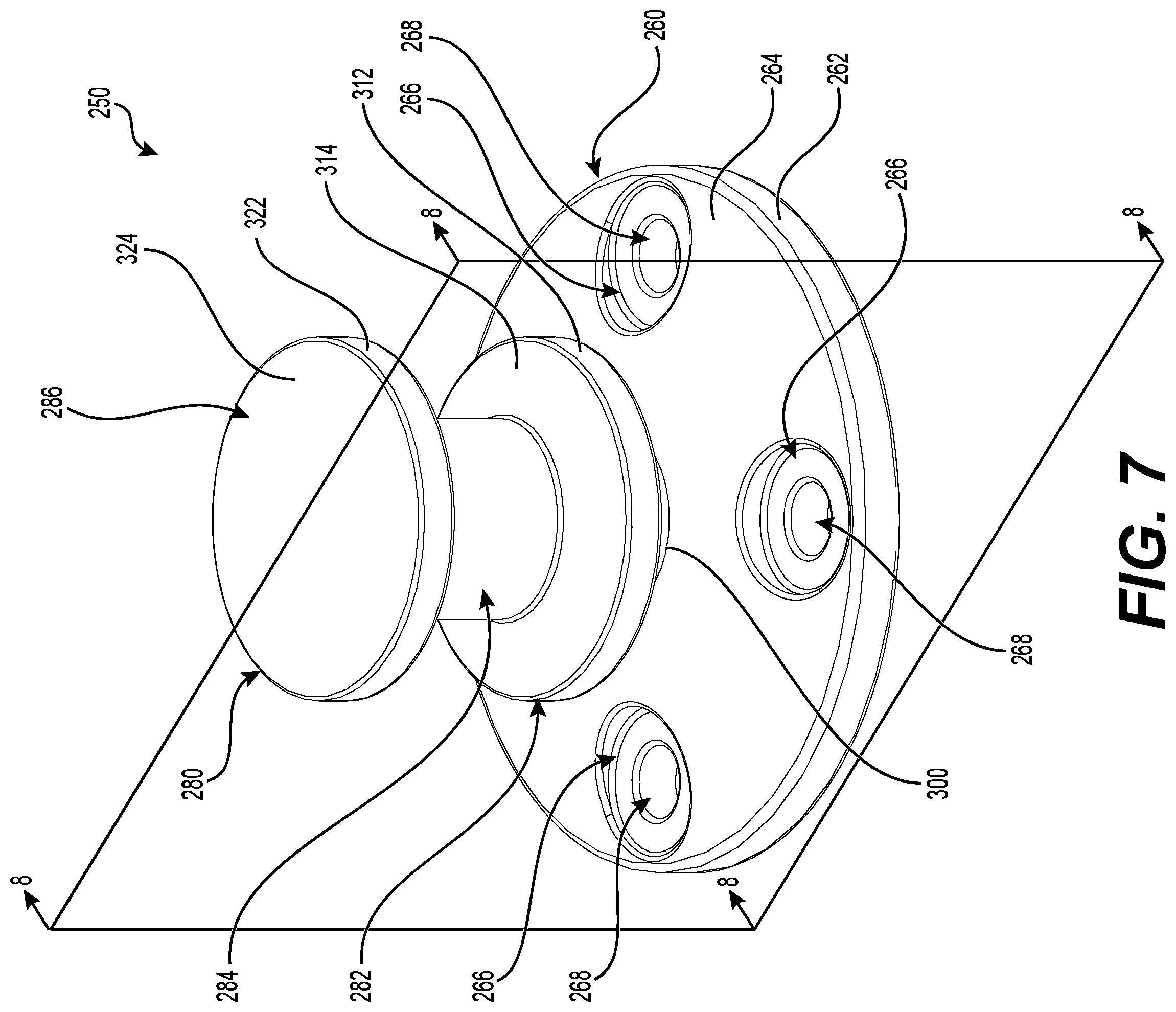 Patent US12351276 Figure 9 – Tow attachment, tow pylon assembly and watercraft having same