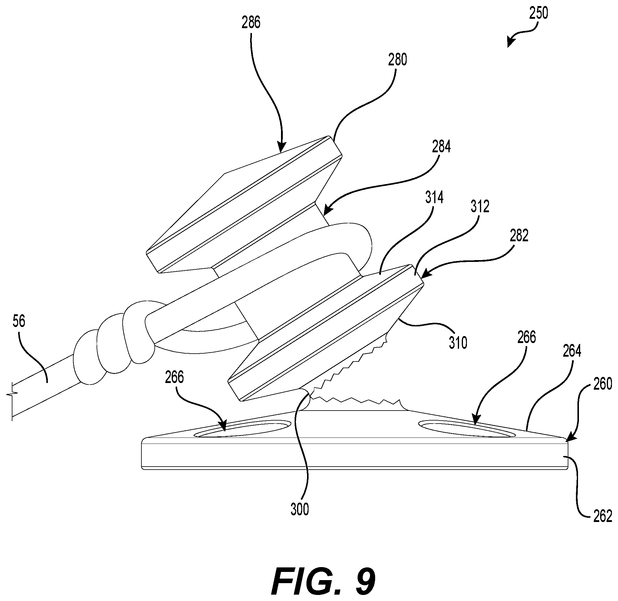 Patent US12351276 Figure 11 – Tow attachment, tow pylon assembly and watercraft having same