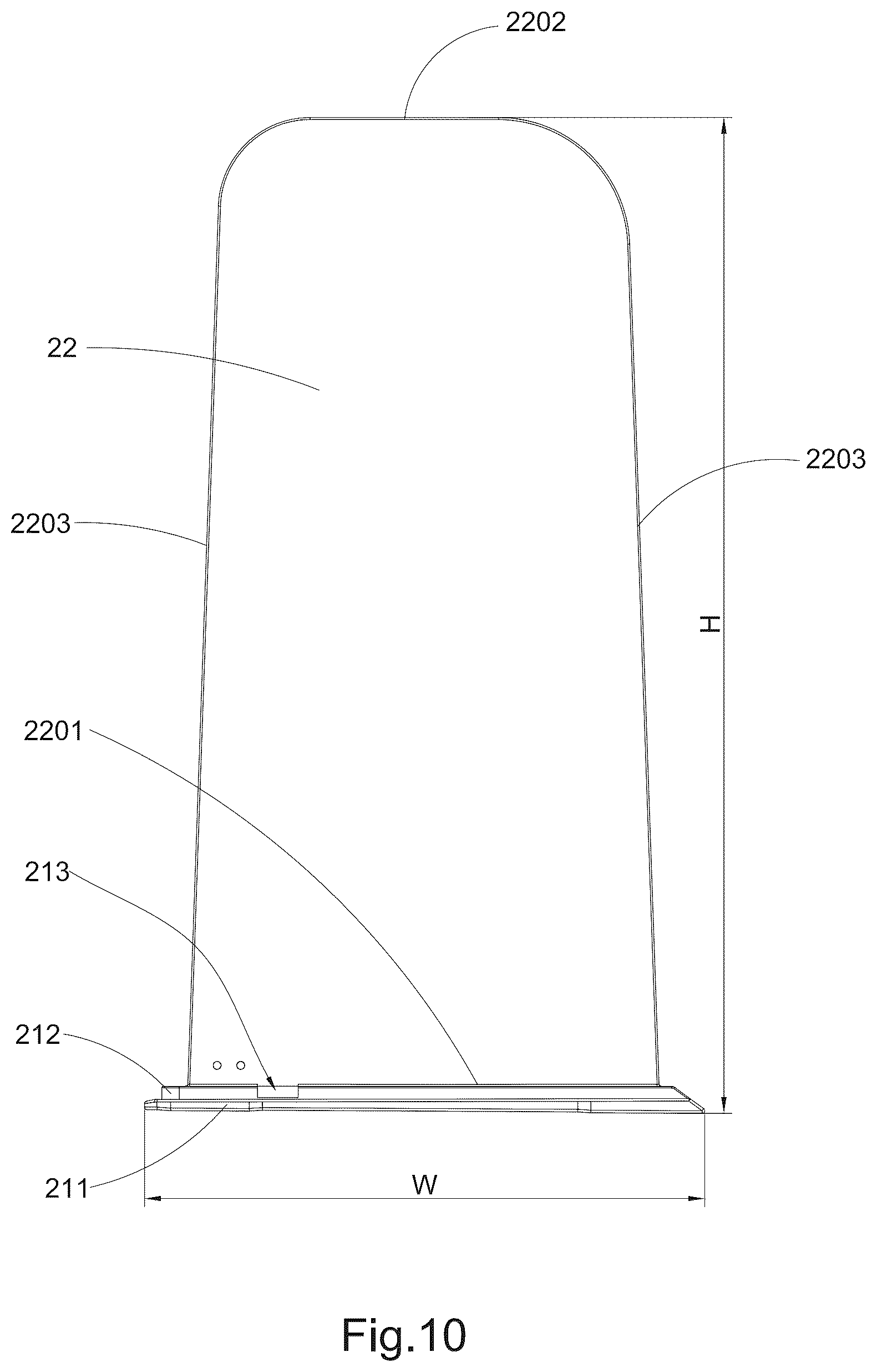 Patent US12351279 Figure 10 – Inflatable paddle board with central balancing fin