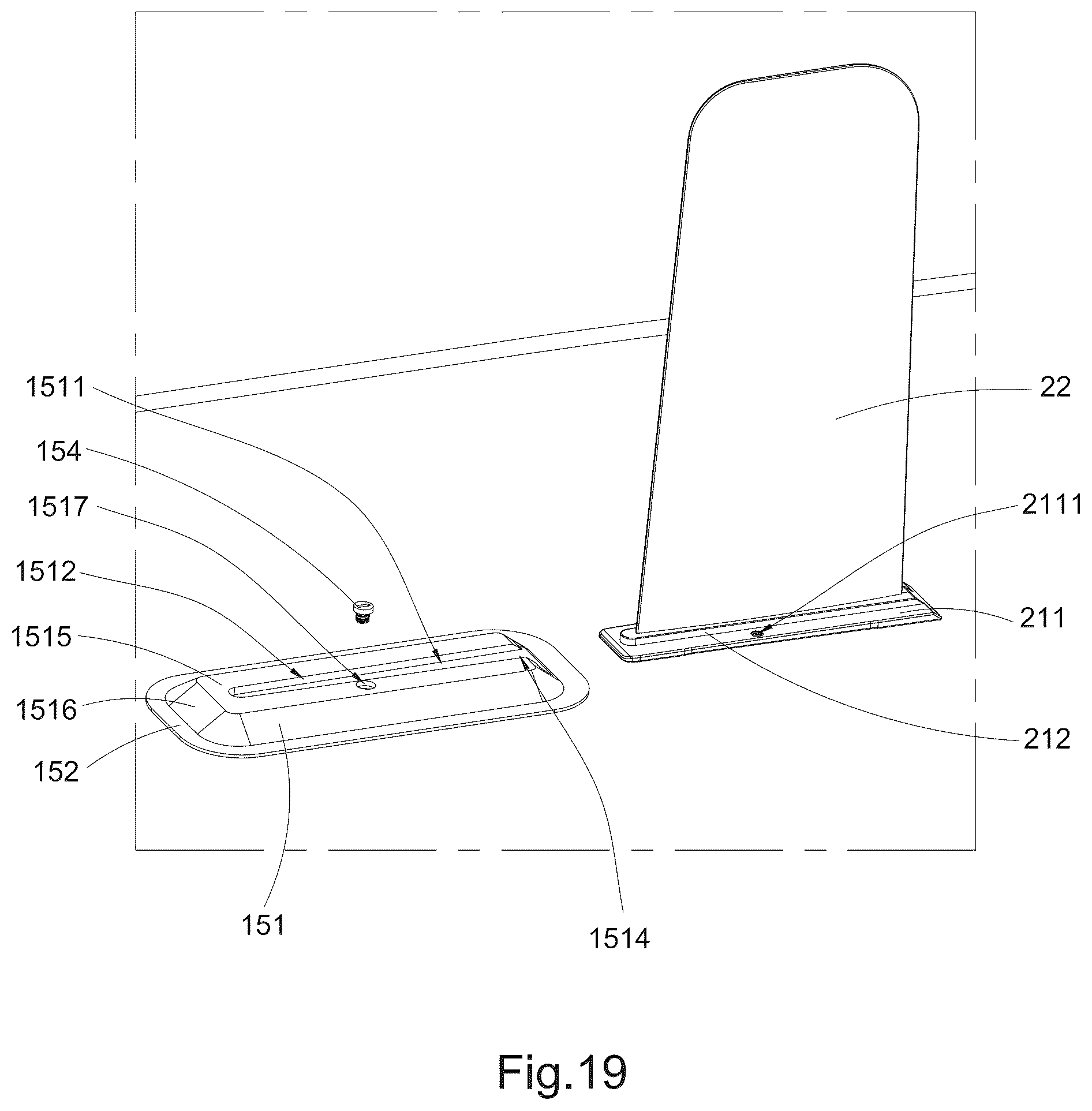 Patent US12351279 Figure 20 – Inflatable paddle board with central balancing fin