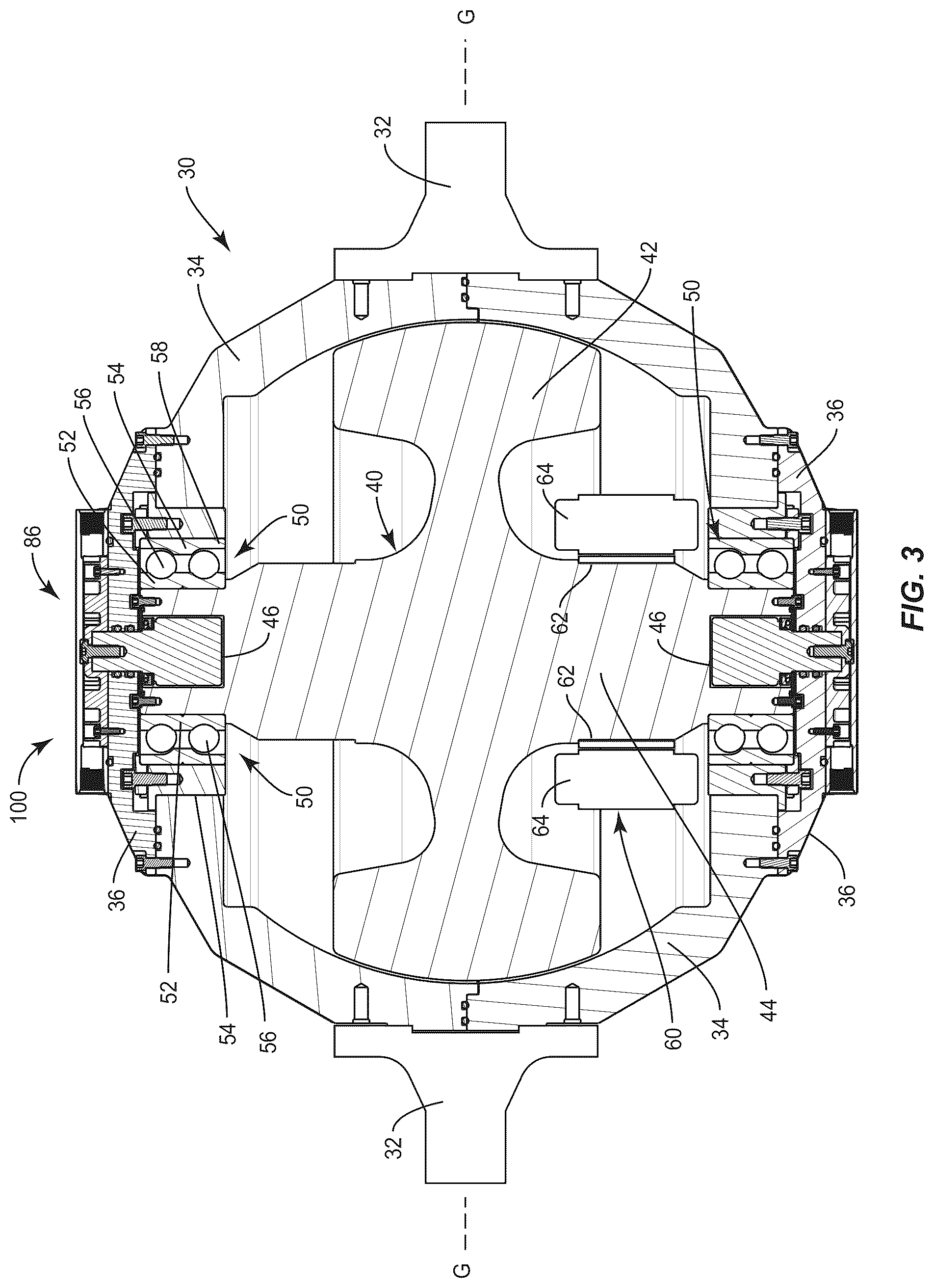 Patent US12351282 Figure 3 – Gyroscopic boat roll stabilizer with bearing cooling