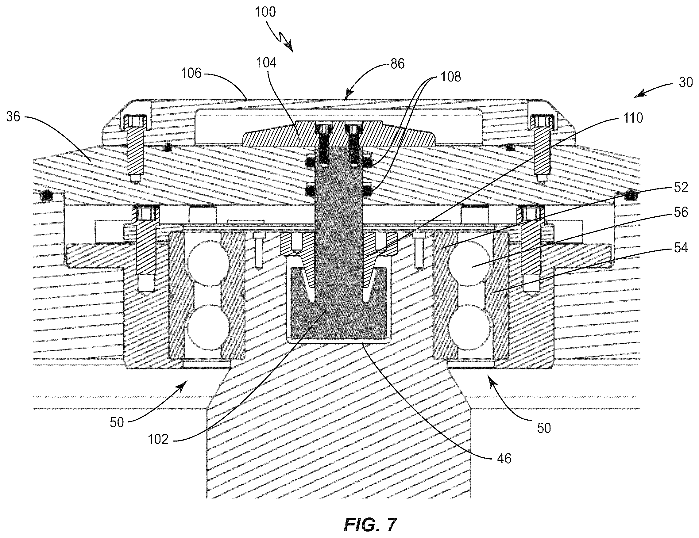 Patent US12351282 Figure 6 – Gyroscopic boat roll stabilizer with bearing cooling