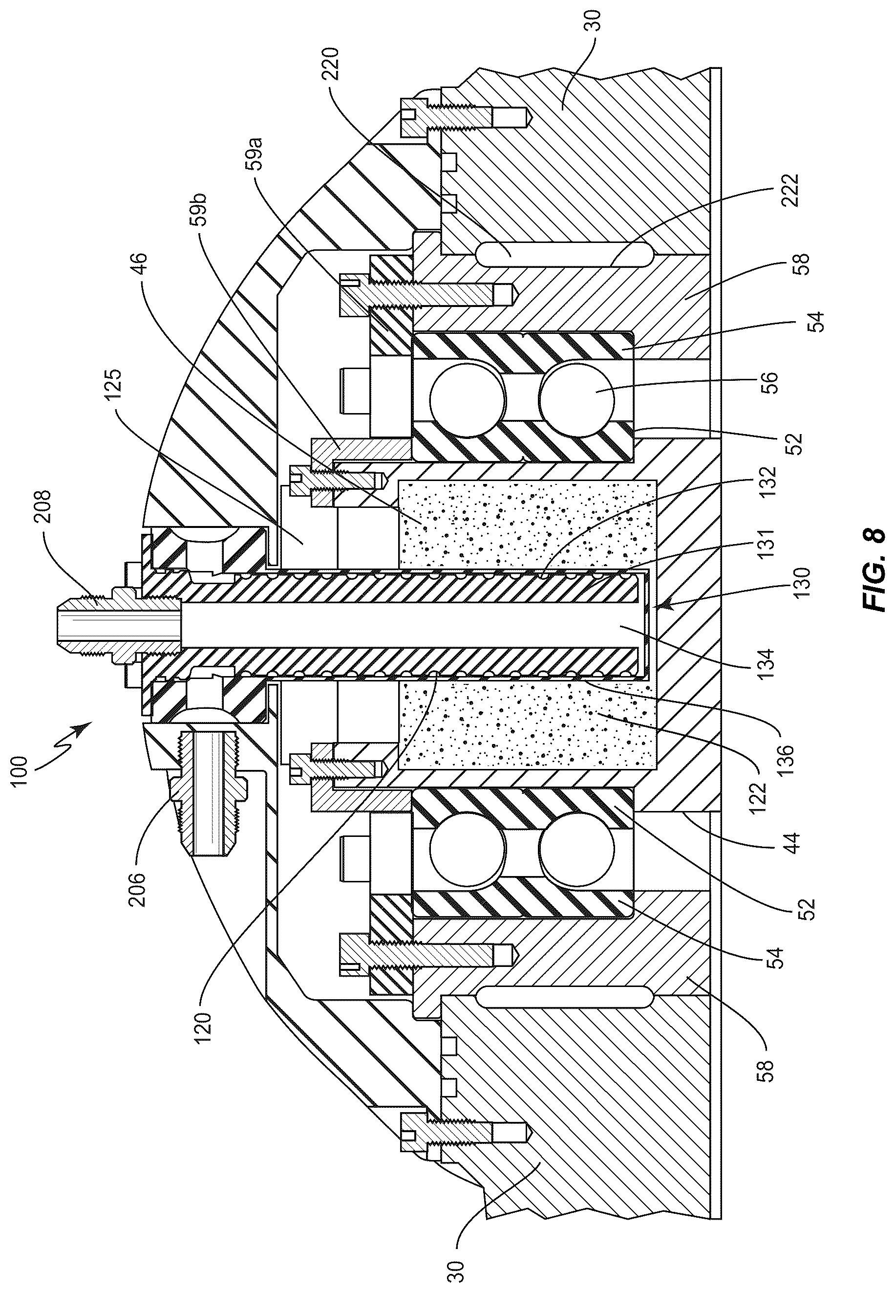 Patent US12351282 Figure 7 – Gyroscopic boat roll stabilizer with bearing cooling