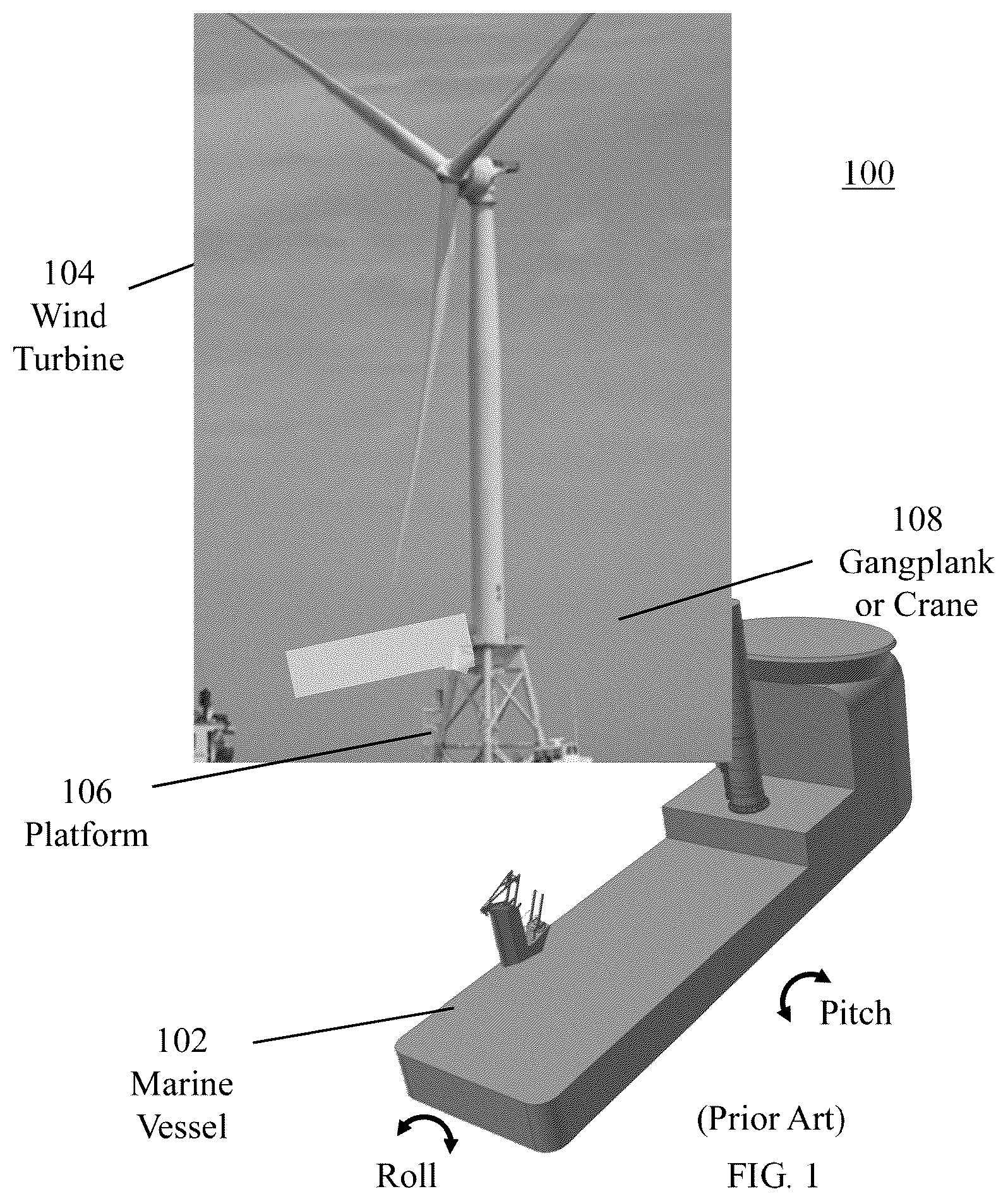 Patent US12351283 Figure 1 – Marine vessel with flywheels for providing electrical power and stabilizing angular rotation of the marine vessel