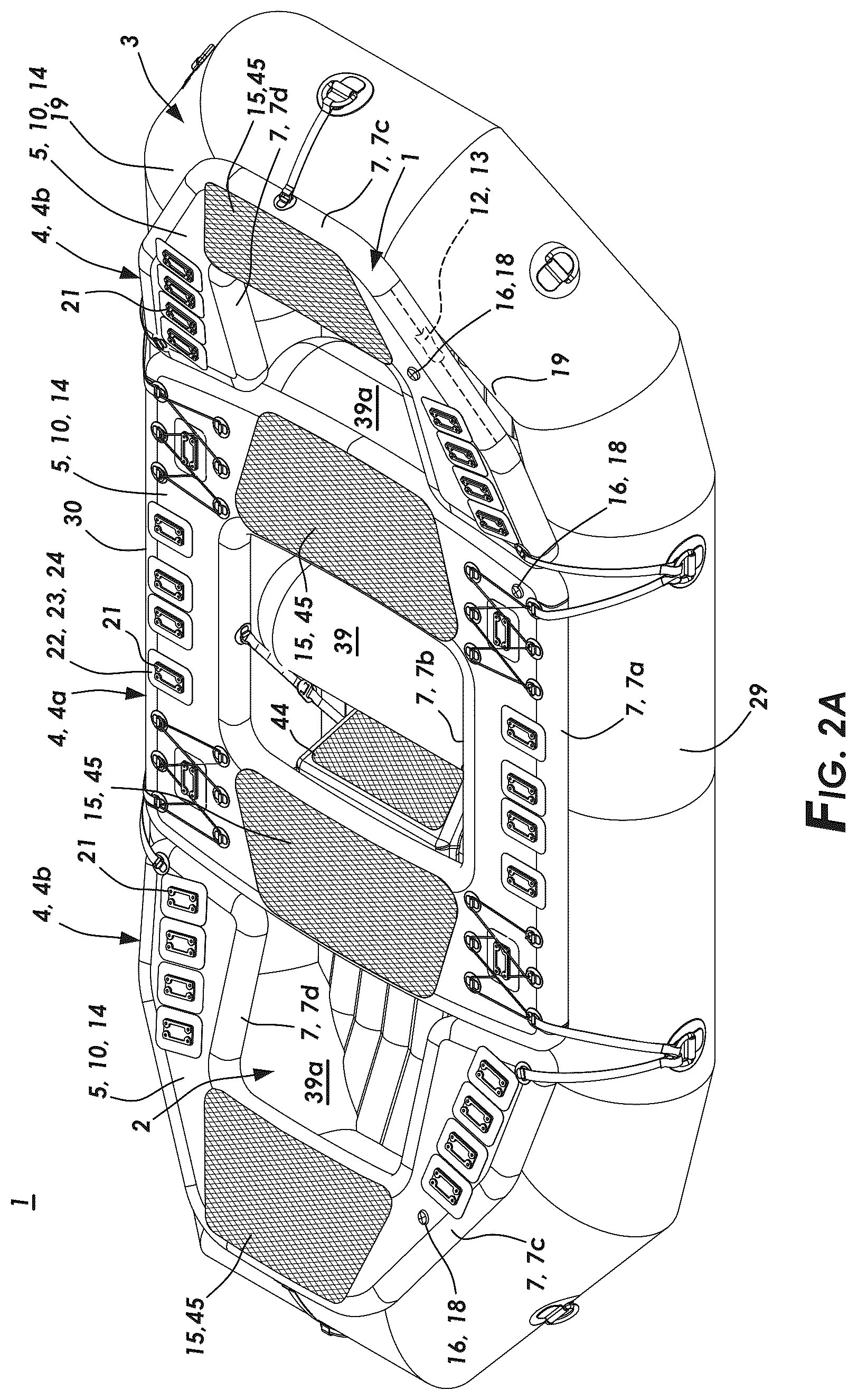 Patent US12351286 Figure 2 – Inflatable oar frame for a watercraft