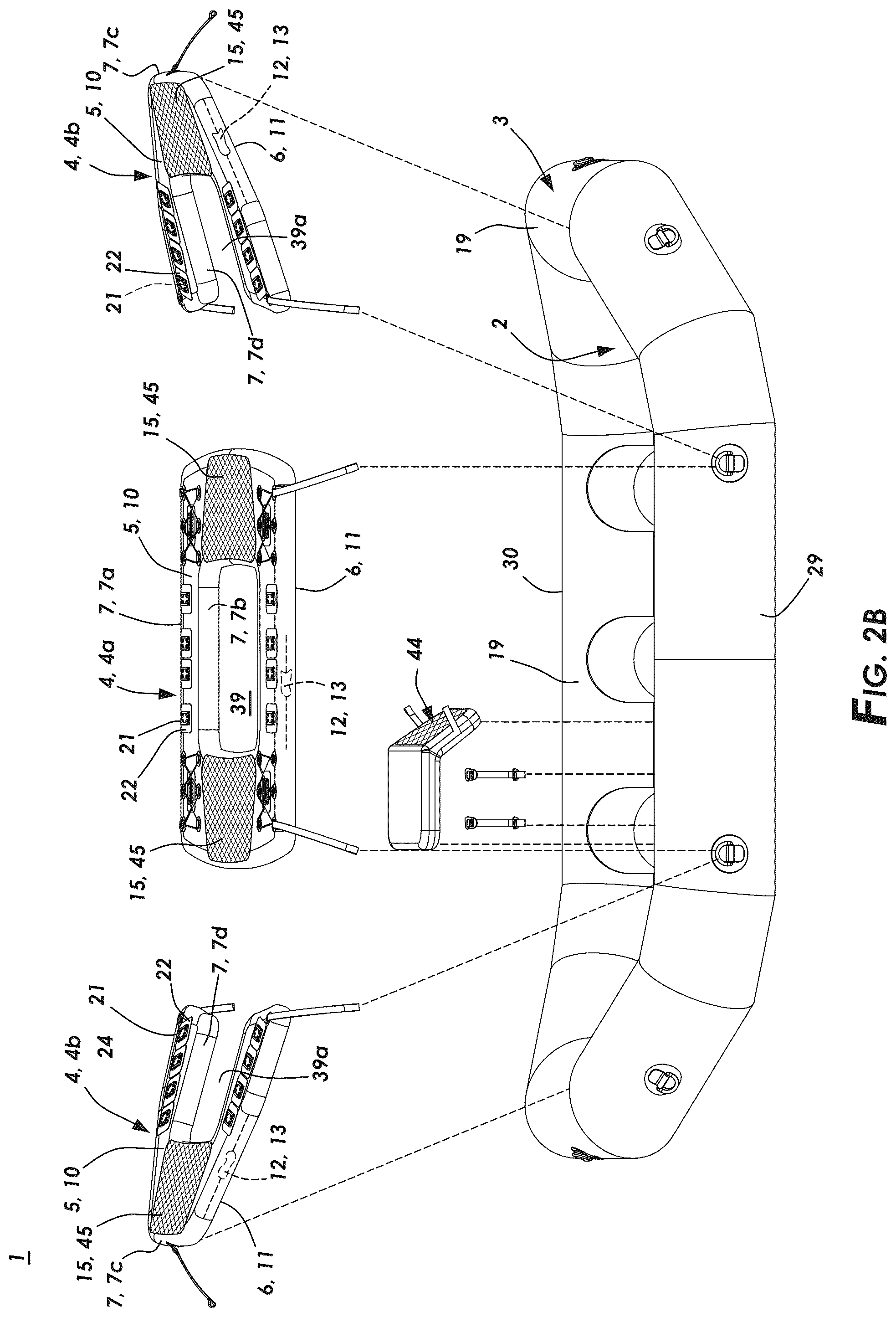 Patent US12351286 Figure 3 – Inflatable oar frame for a watercraft