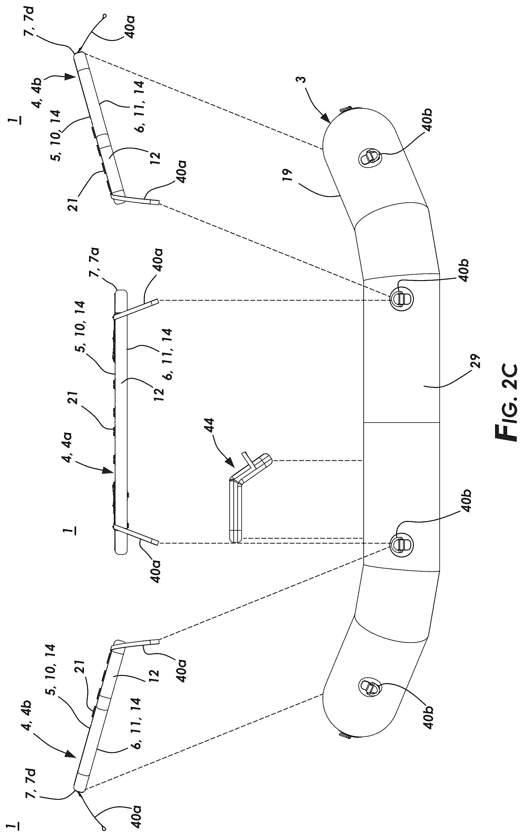 Patent US12351286 Figure 4 – Inflatable oar frame for a watercraft