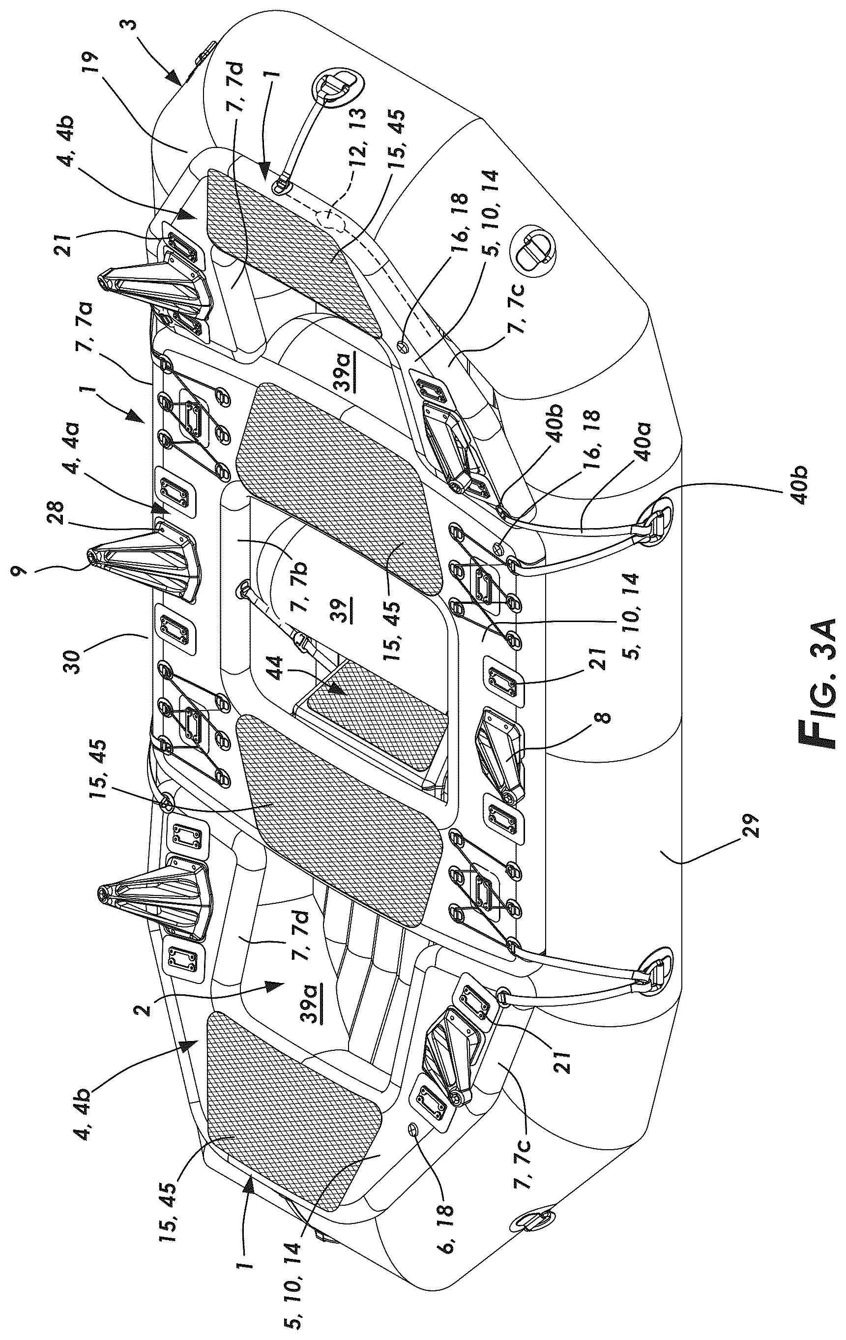 Patent US12351286 Figure 5 – Inflatable oar frame for a watercraft