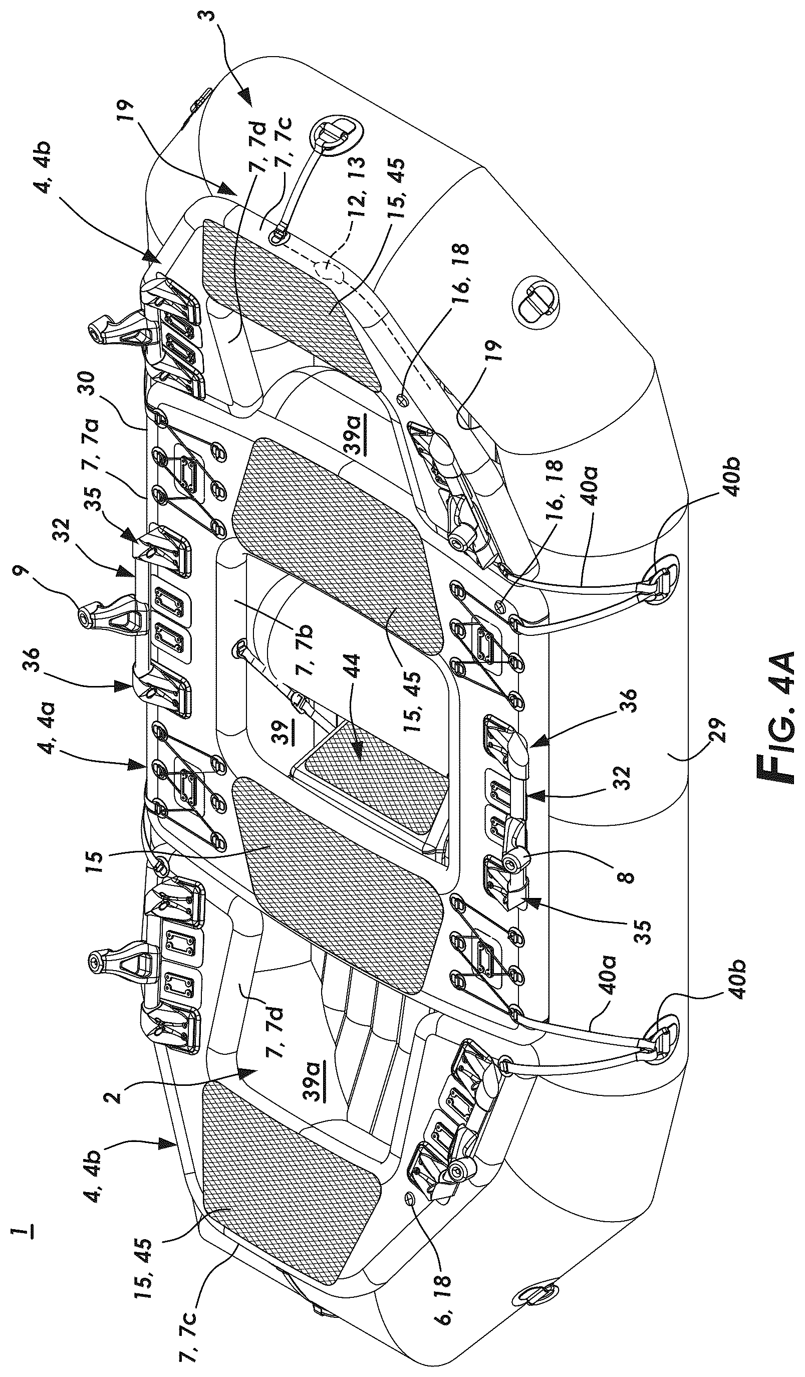 Patent US12351286 Figure 8 – Inflatable oar frame for a watercraft