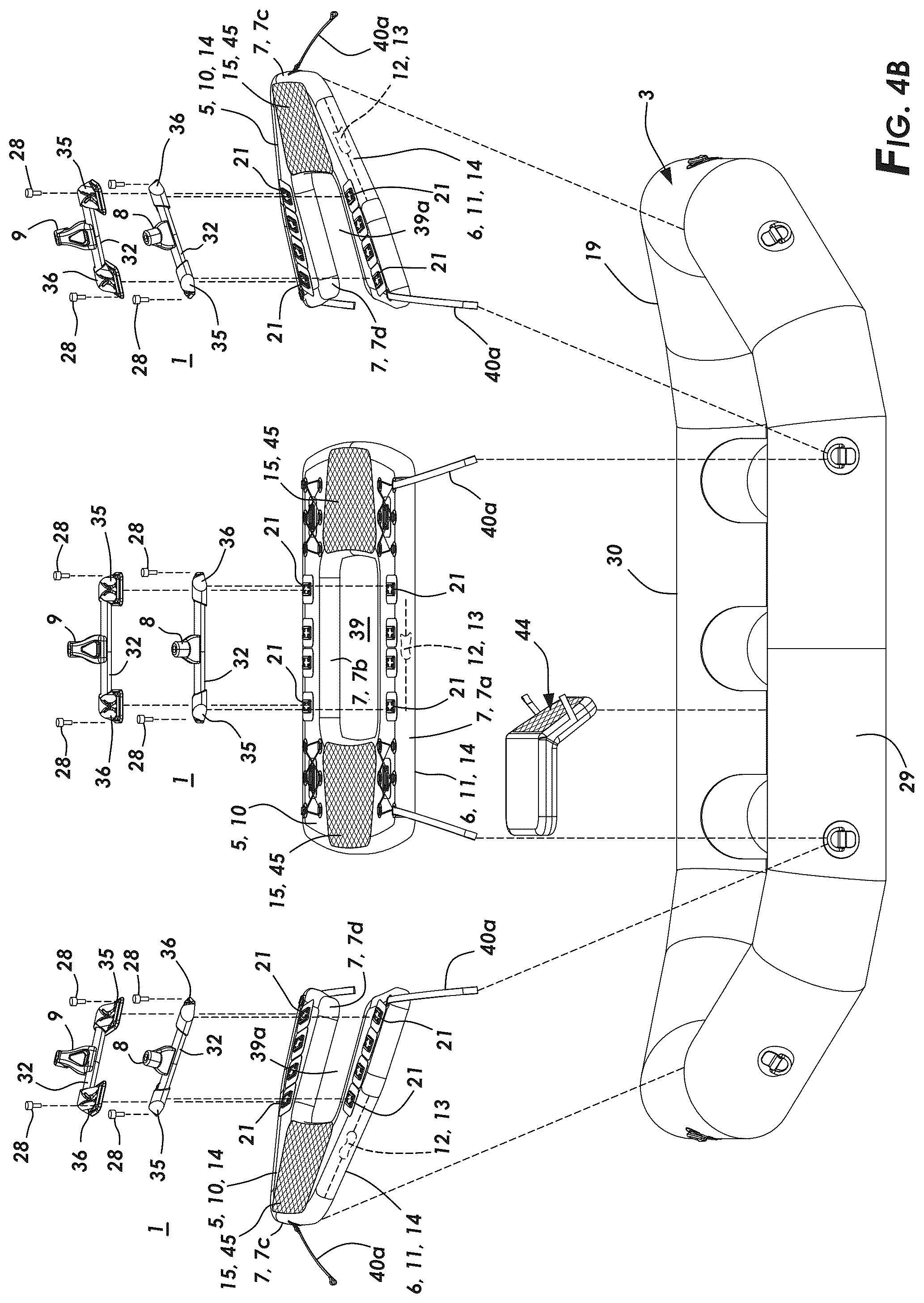 Patent US12351286 Figure 9 – Inflatable oar frame for a watercraft