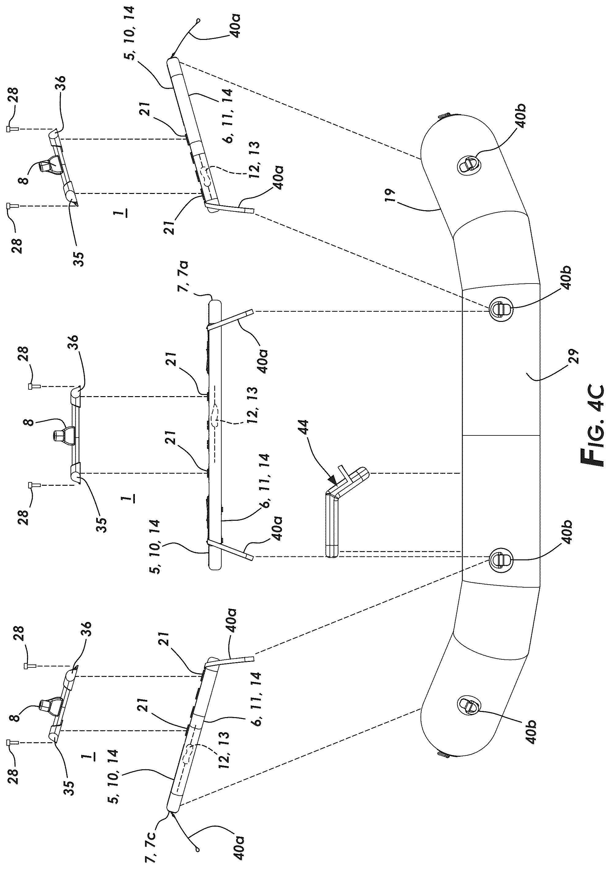Patent US12351286 Figure 10 – Inflatable oar frame for a watercraft