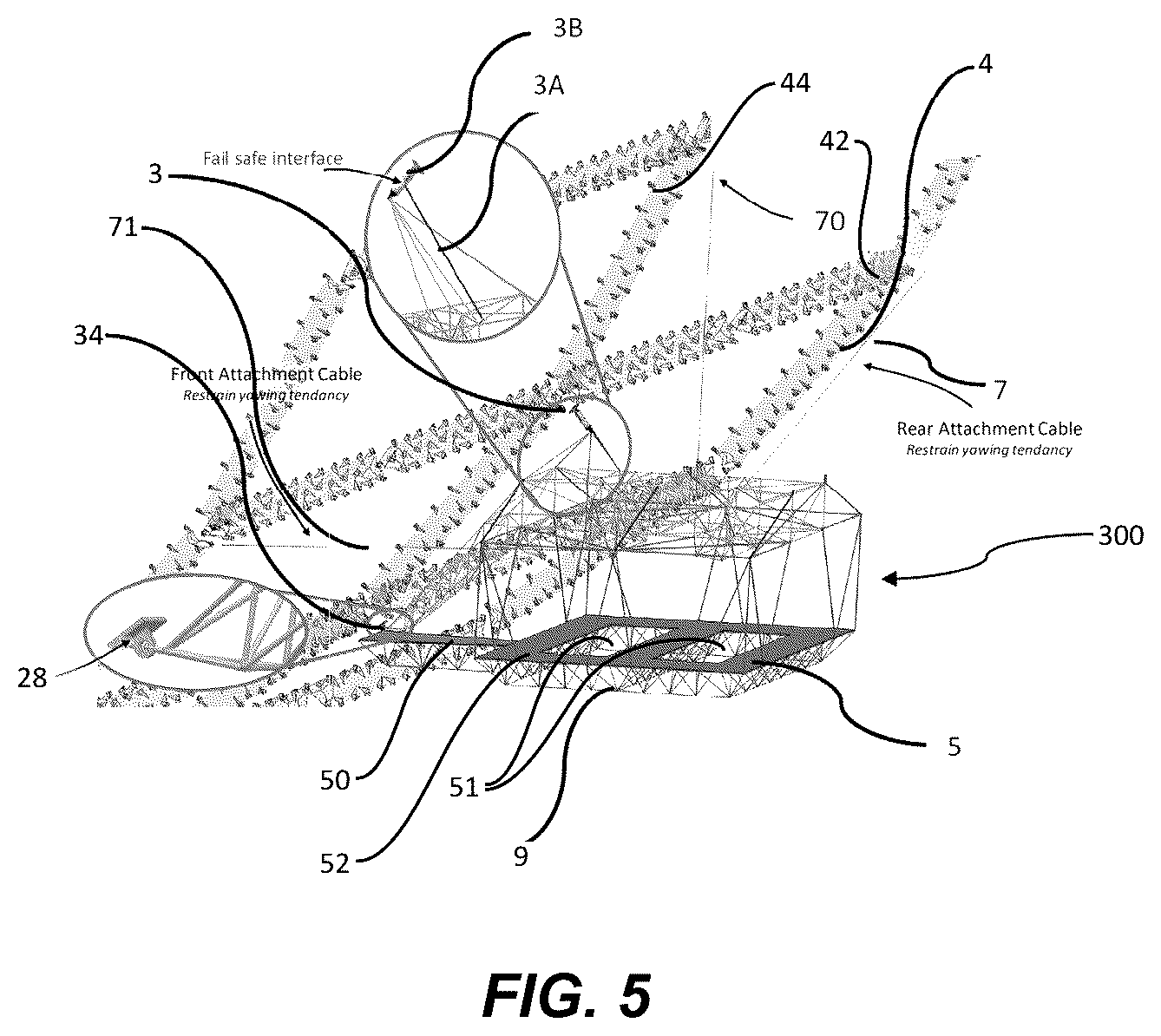 Patent US12351290 Figure 3 – Electrically propelled airship having a rigid frame and power-generating nacelle with which the airship is provided