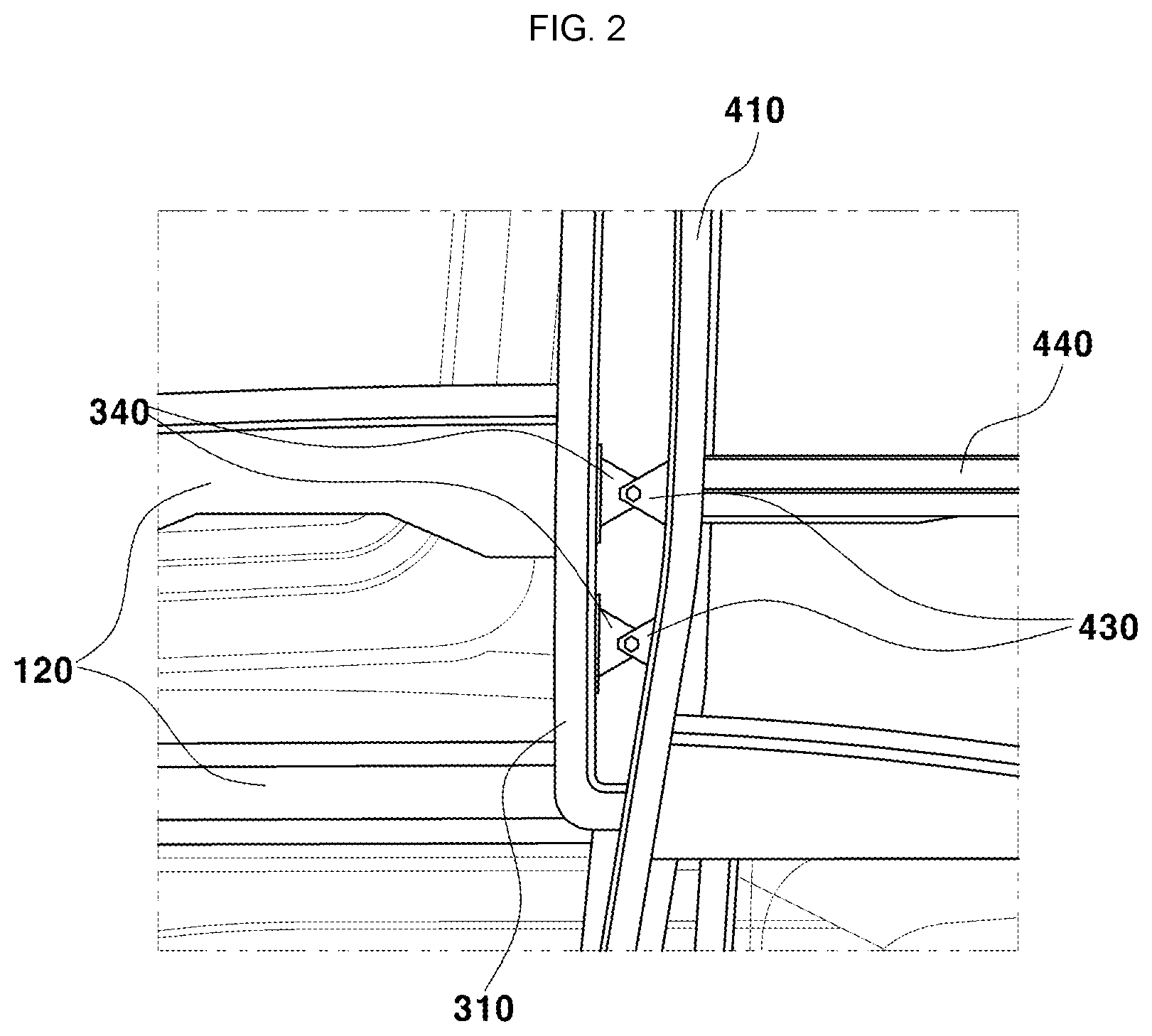 Patent US12351292 Figure 2 – Collision load distribution structure of fuselage