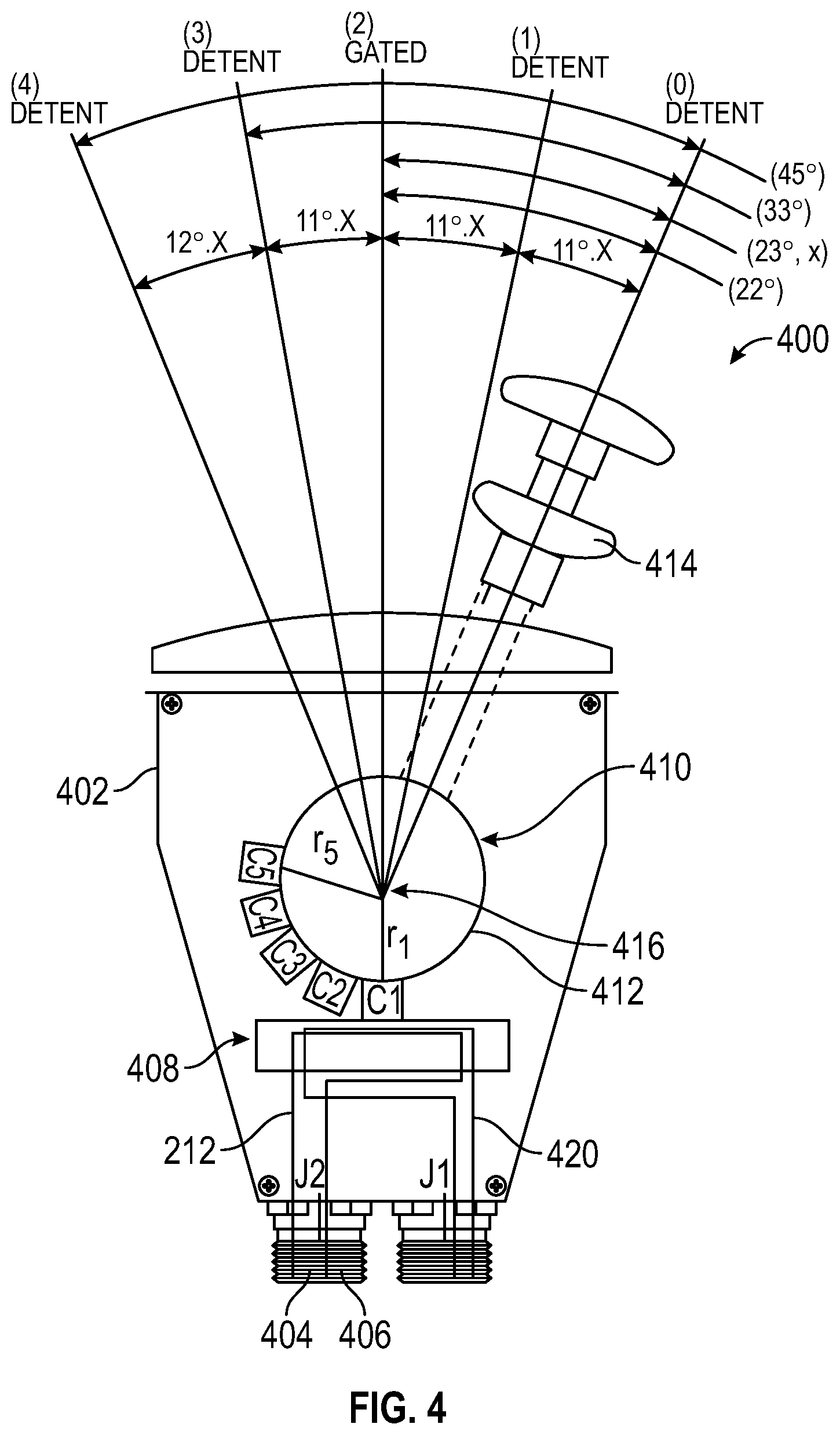 Patent US12351295 Figure 4 – Fiber optic slat flap system and control lever
