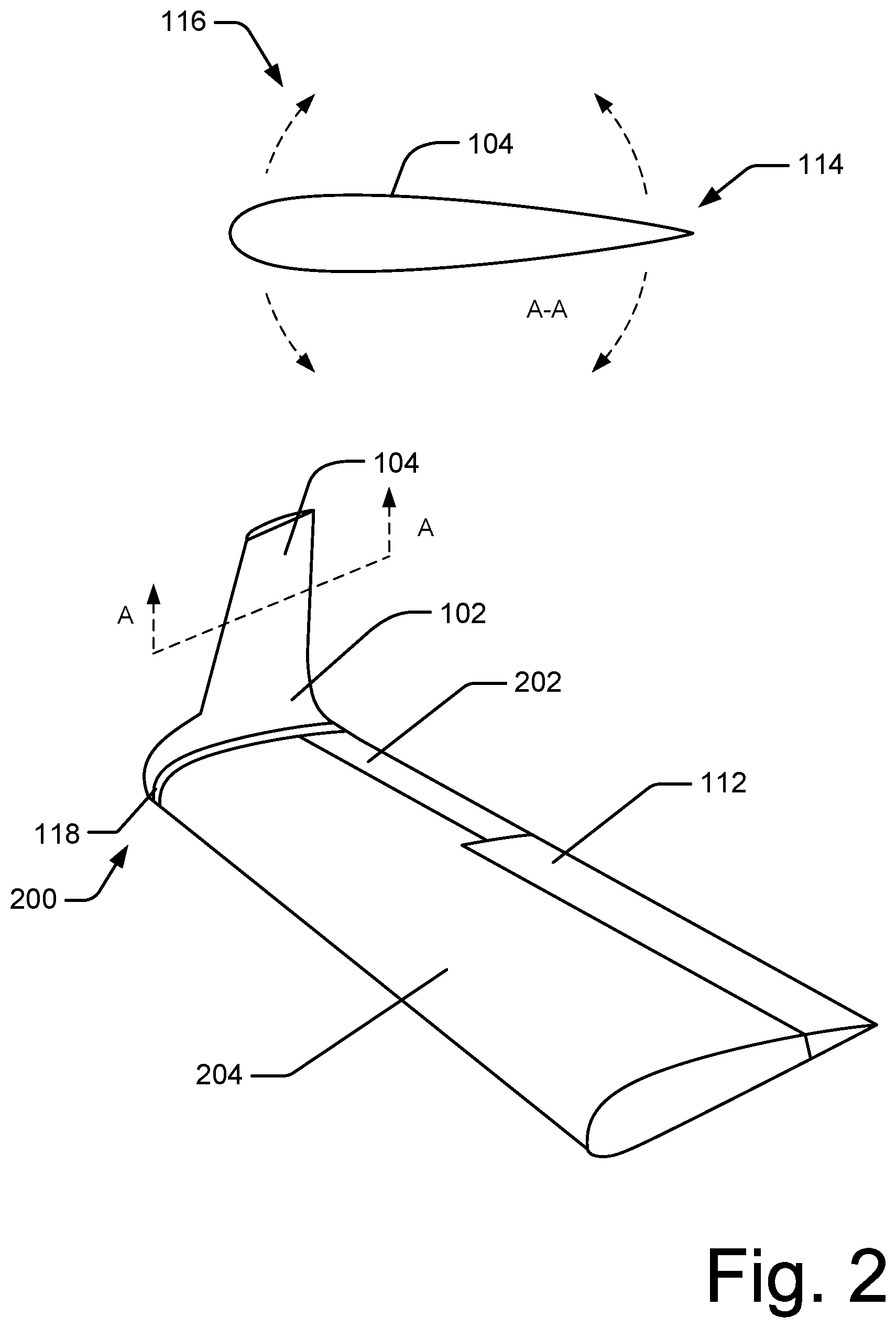 Patent US12351298 Figure 2 – Adjustable lift modification wingtip