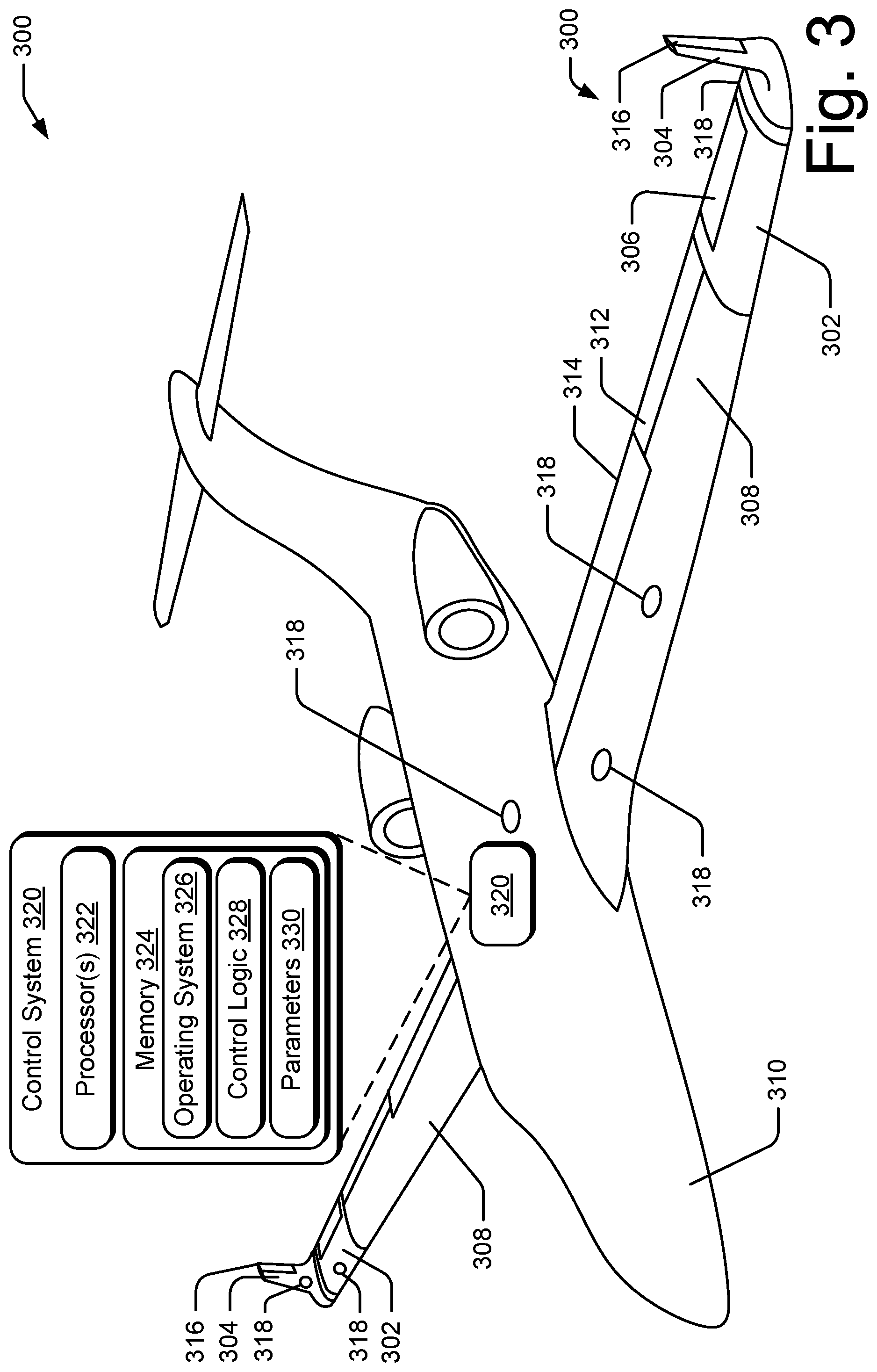 Patent US12351298 Figure 3 – Adjustable lift modification wingtip