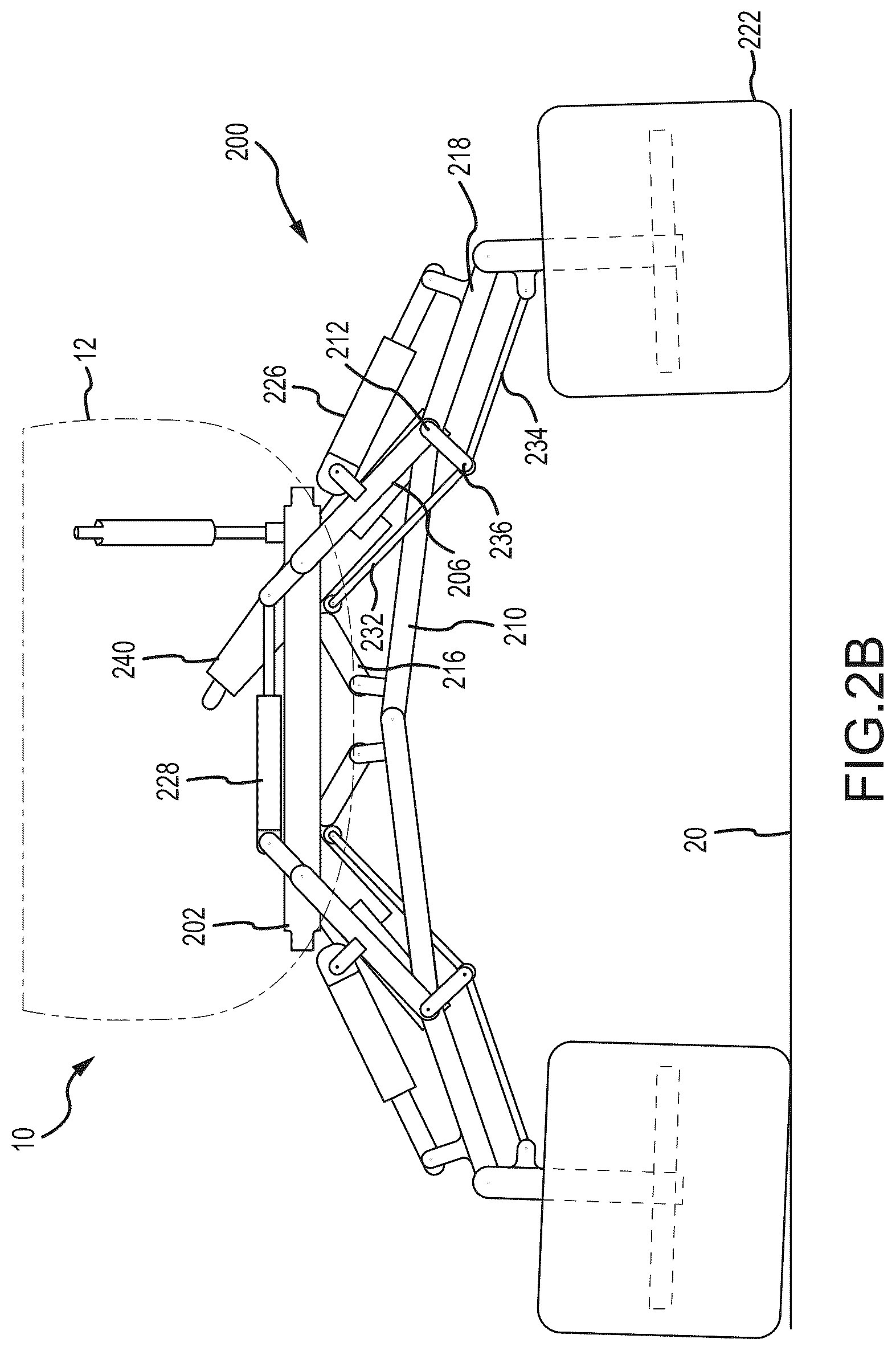 Patent US12351299 Figure 4 – Articulating truss configuration for aircraft landing gear