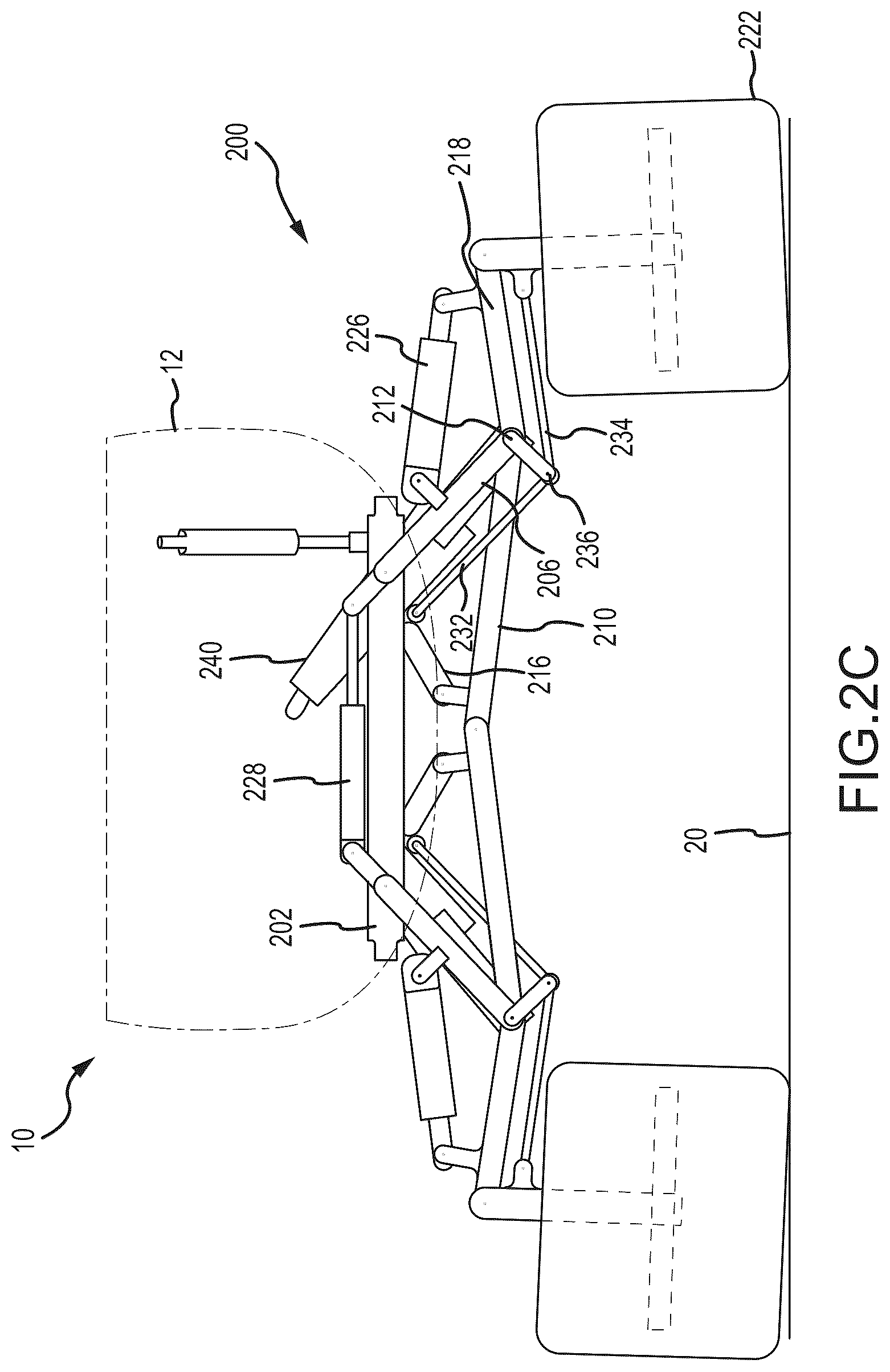 Patent US12351299 Figure 5 – Articulating truss configuration for aircraft landing gear