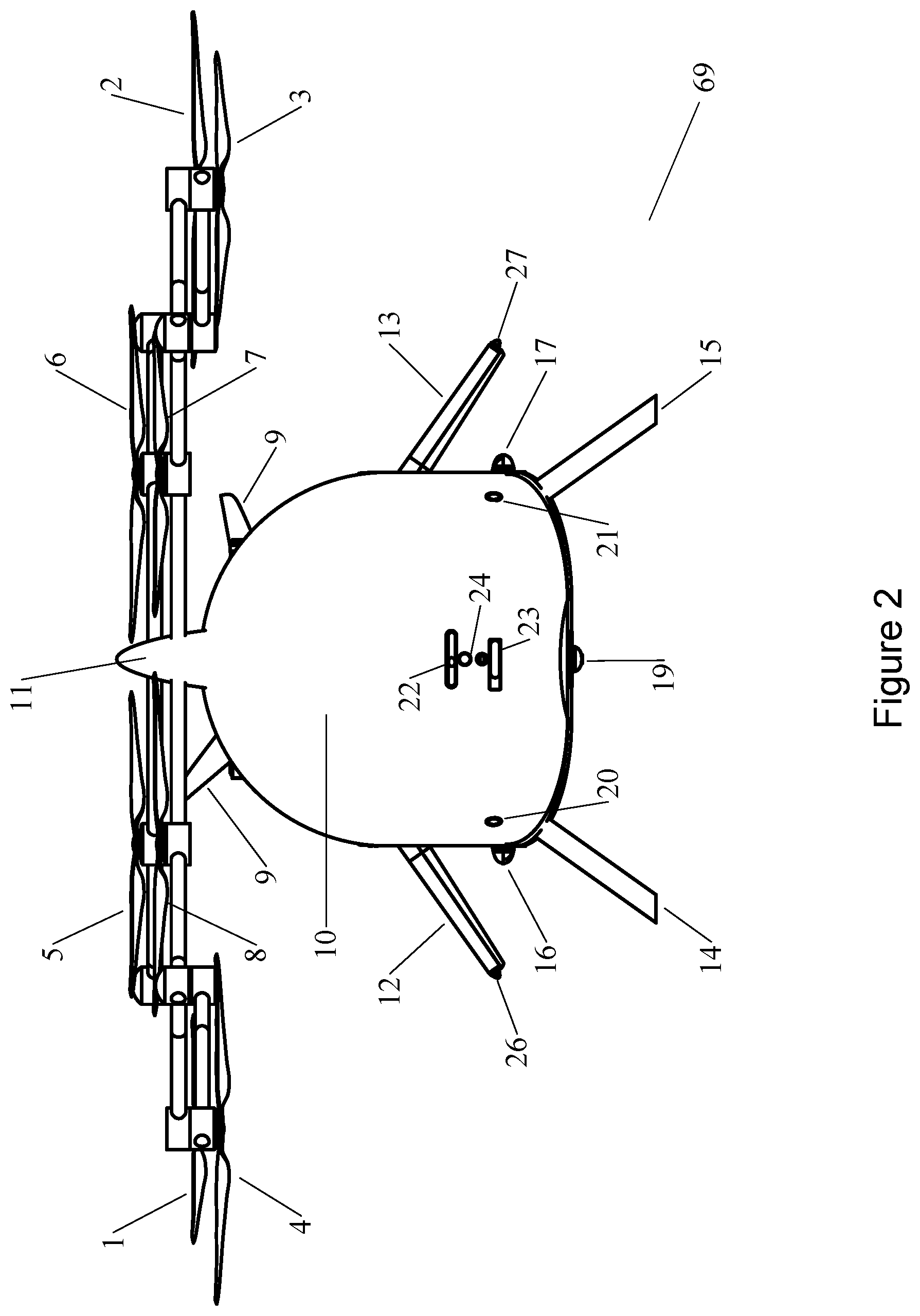 Patent US12351302 Figure 2 – Reconfiguring vertical takeoff and landing aircraft