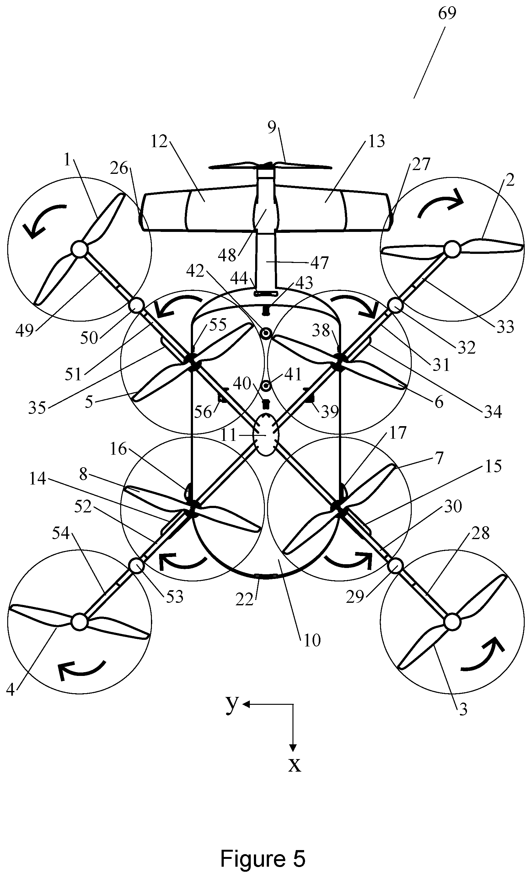 Patent US12351302 Figure 5 – Reconfiguring vertical takeoff and landing aircraft