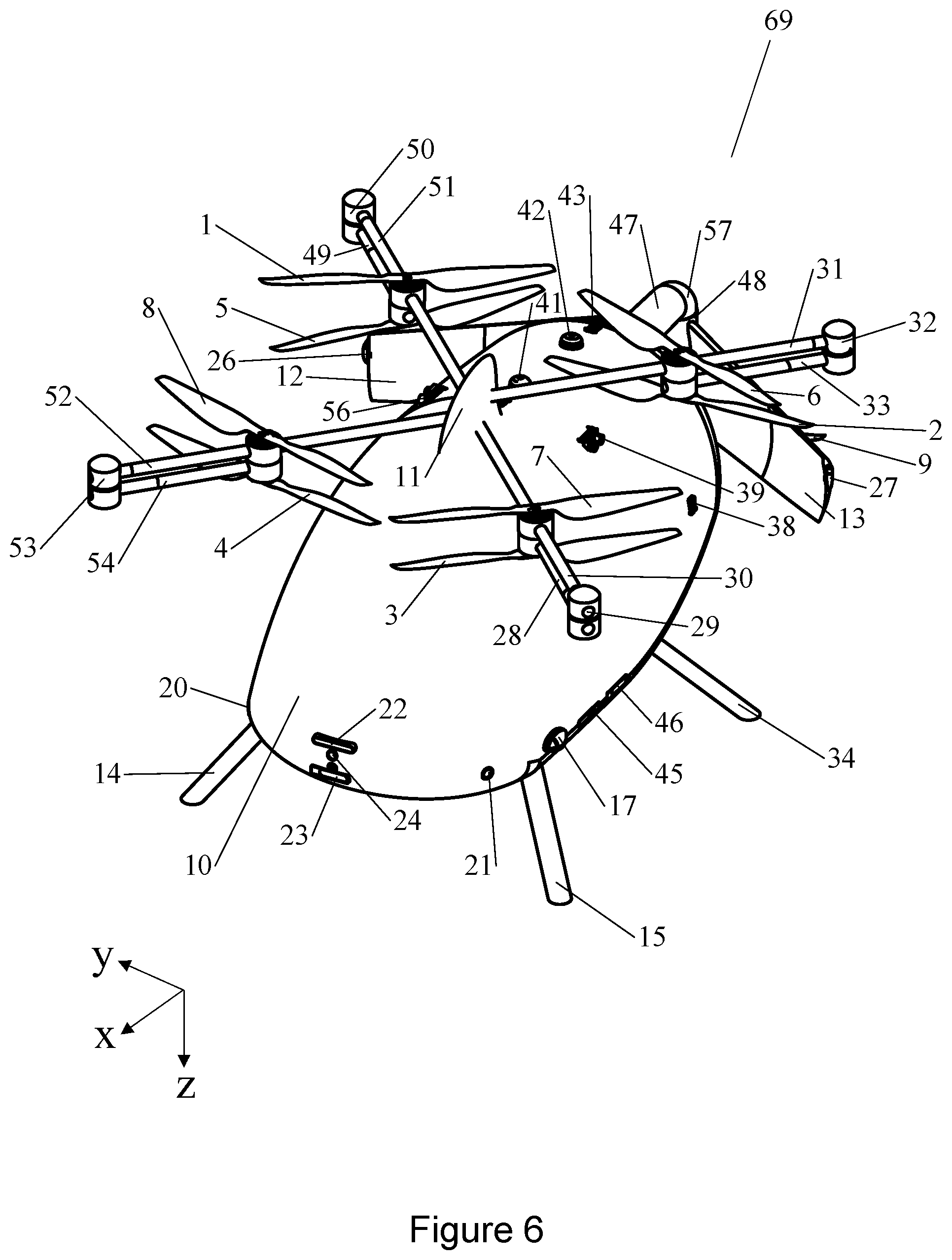 Patent US12351302 Figure 6 – Reconfiguring vertical takeoff and landing aircraft