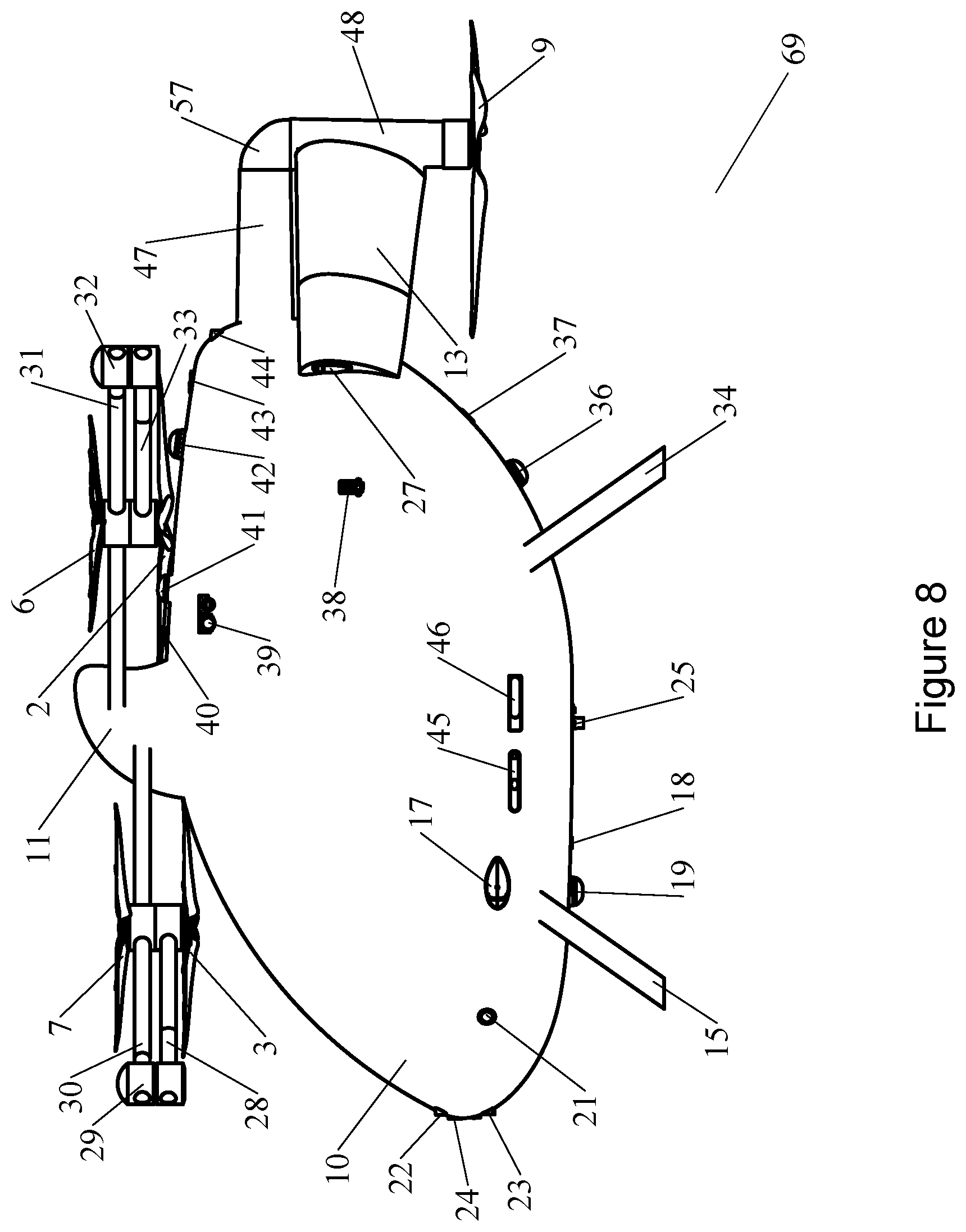 Patent US12351302 Figure 8 – Reconfiguring vertical takeoff and landing aircraft