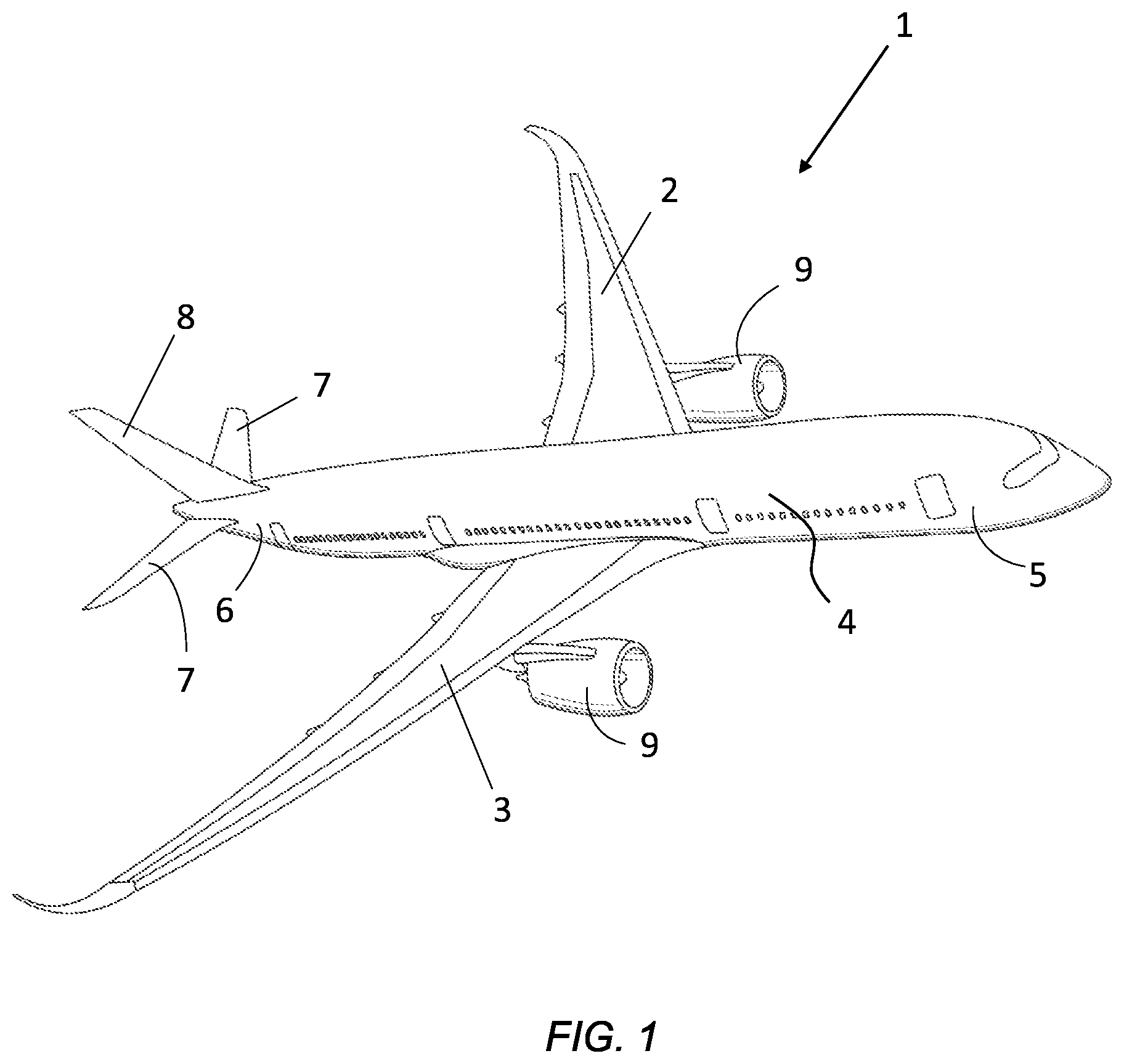 Patent US12351304 — Wing-box structure — Figure 1