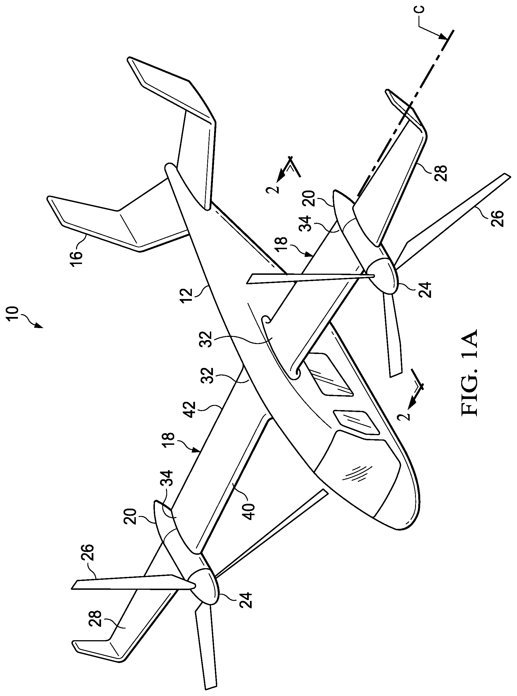 Patent US12351306 Figure 1 – Wing design for removable battery