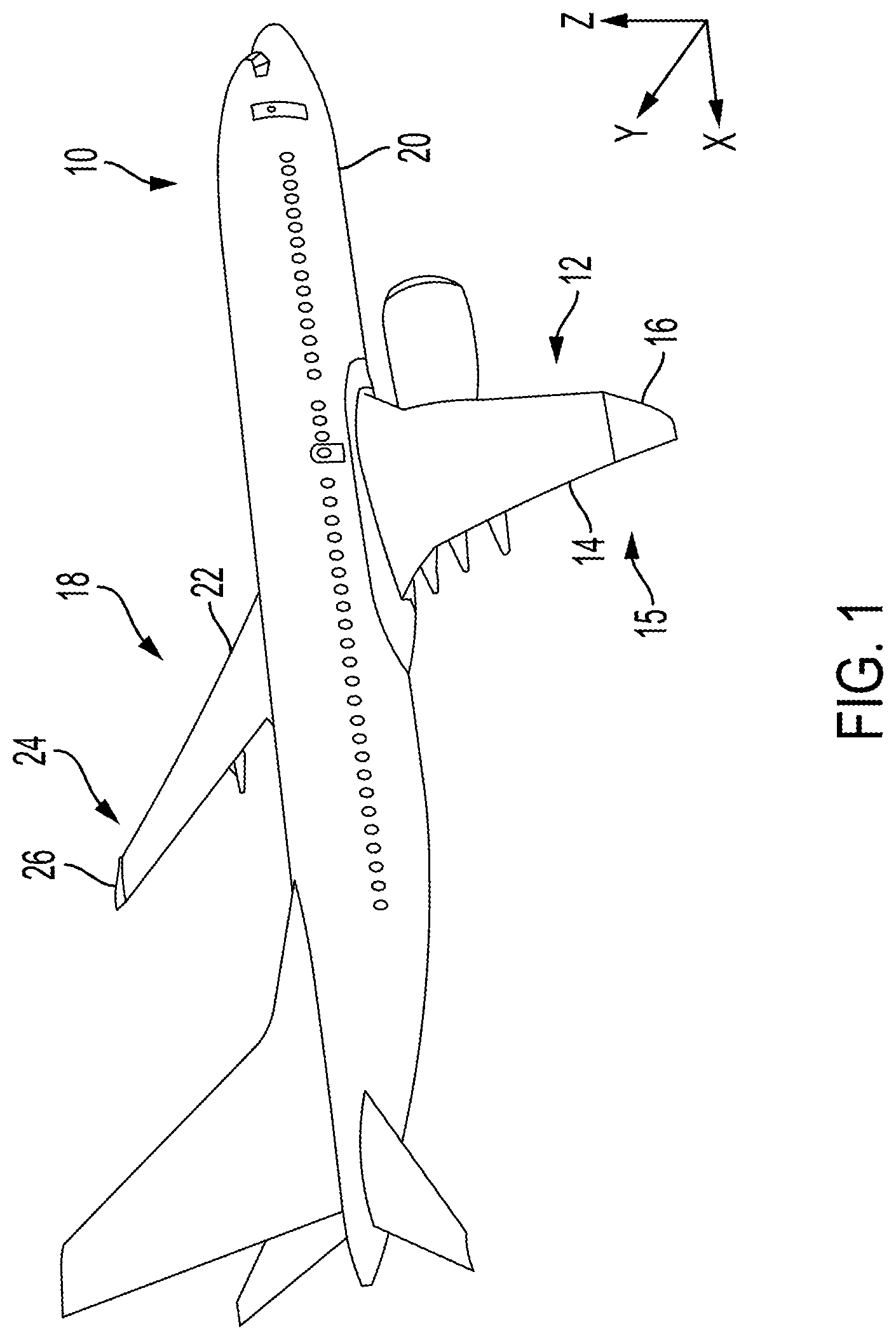 Patent US12351307 Figure 1 – Shortening wingspan of an aircraft