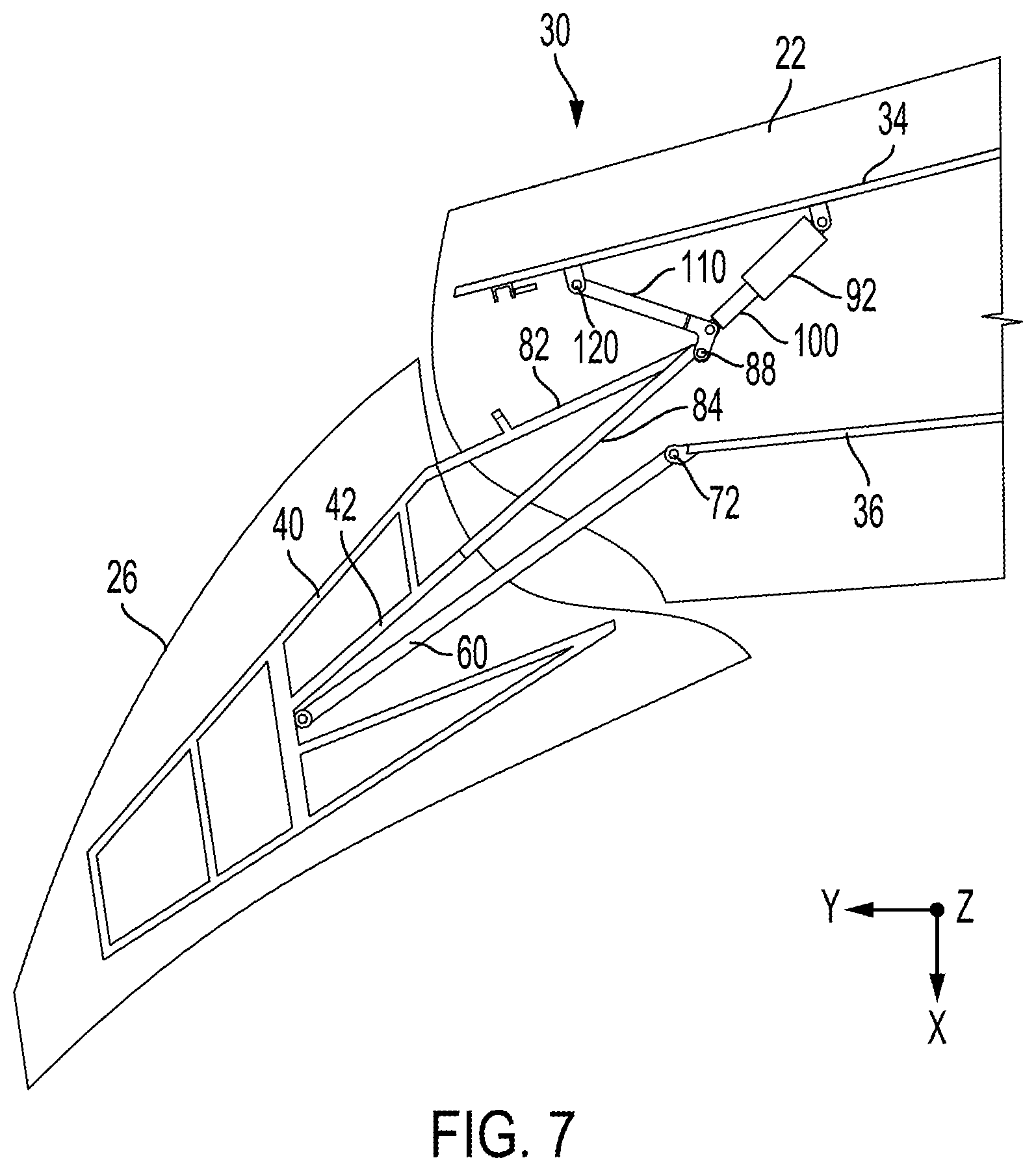 Patent US12351307 Figure 6 – Shortening wingspan of an aircraft