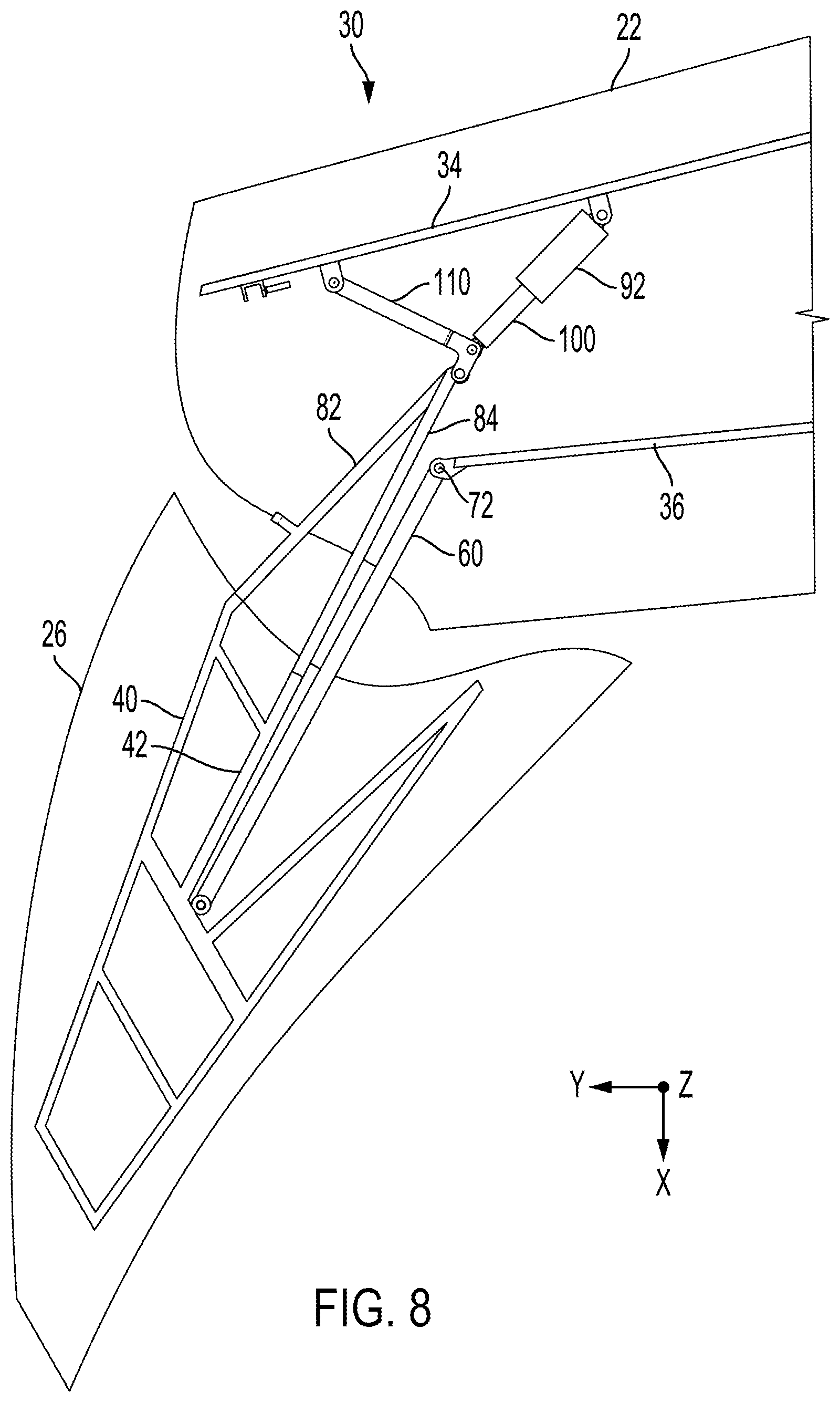 Patent US12351307 Figure 7 – Shortening wingspan of an aircraft