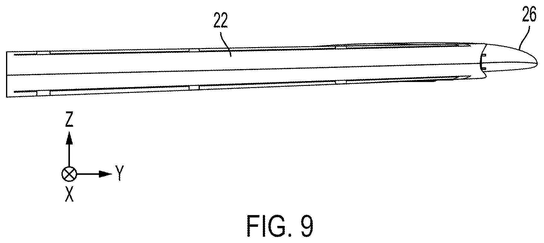 Patent US12351307 Figure 8 – Shortening wingspan of an aircraft