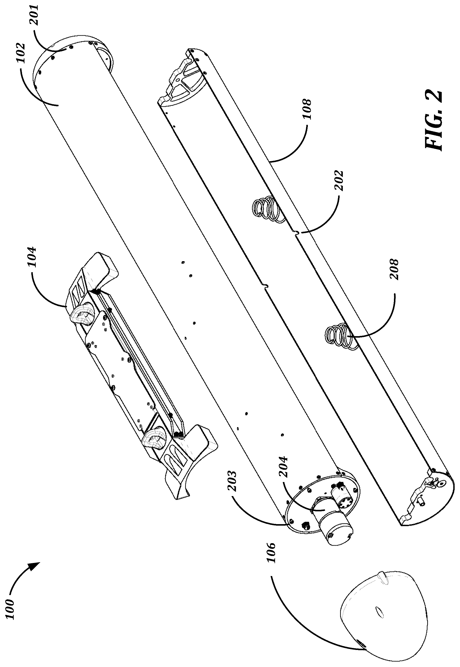 Patent US12351310 Figure 2 – Rotating release launching system