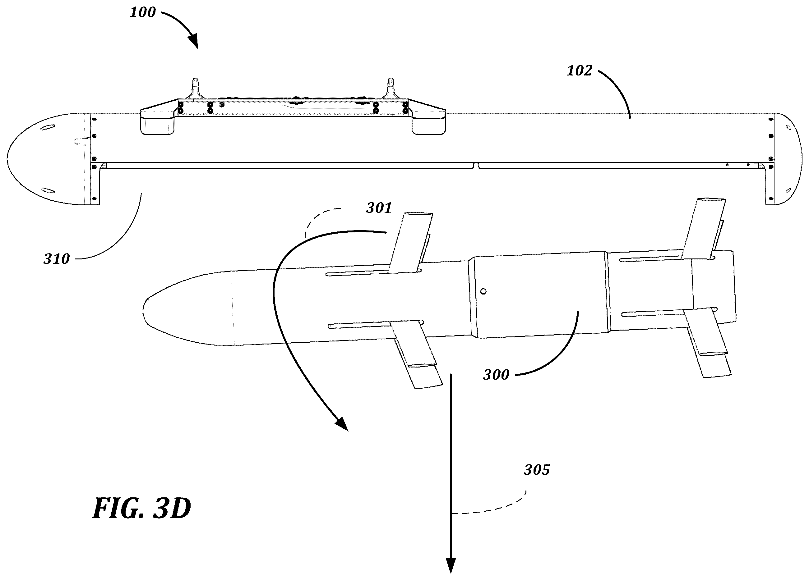 Patent US12351310 Figure 6 – Rotating release launching system